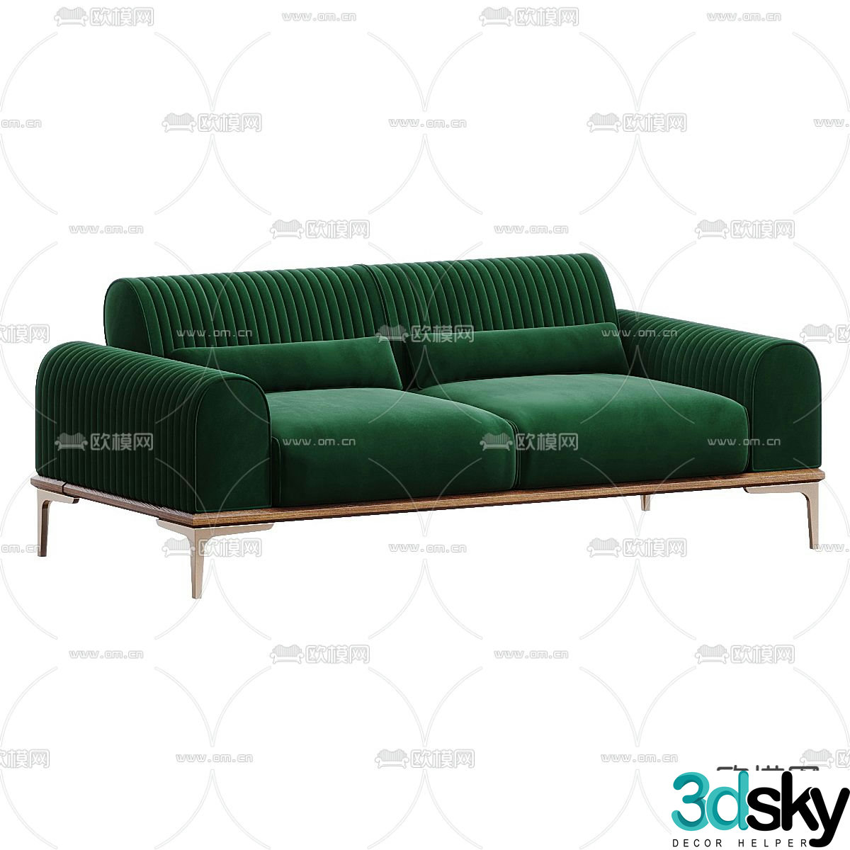 Green sofa double sofa 3d model