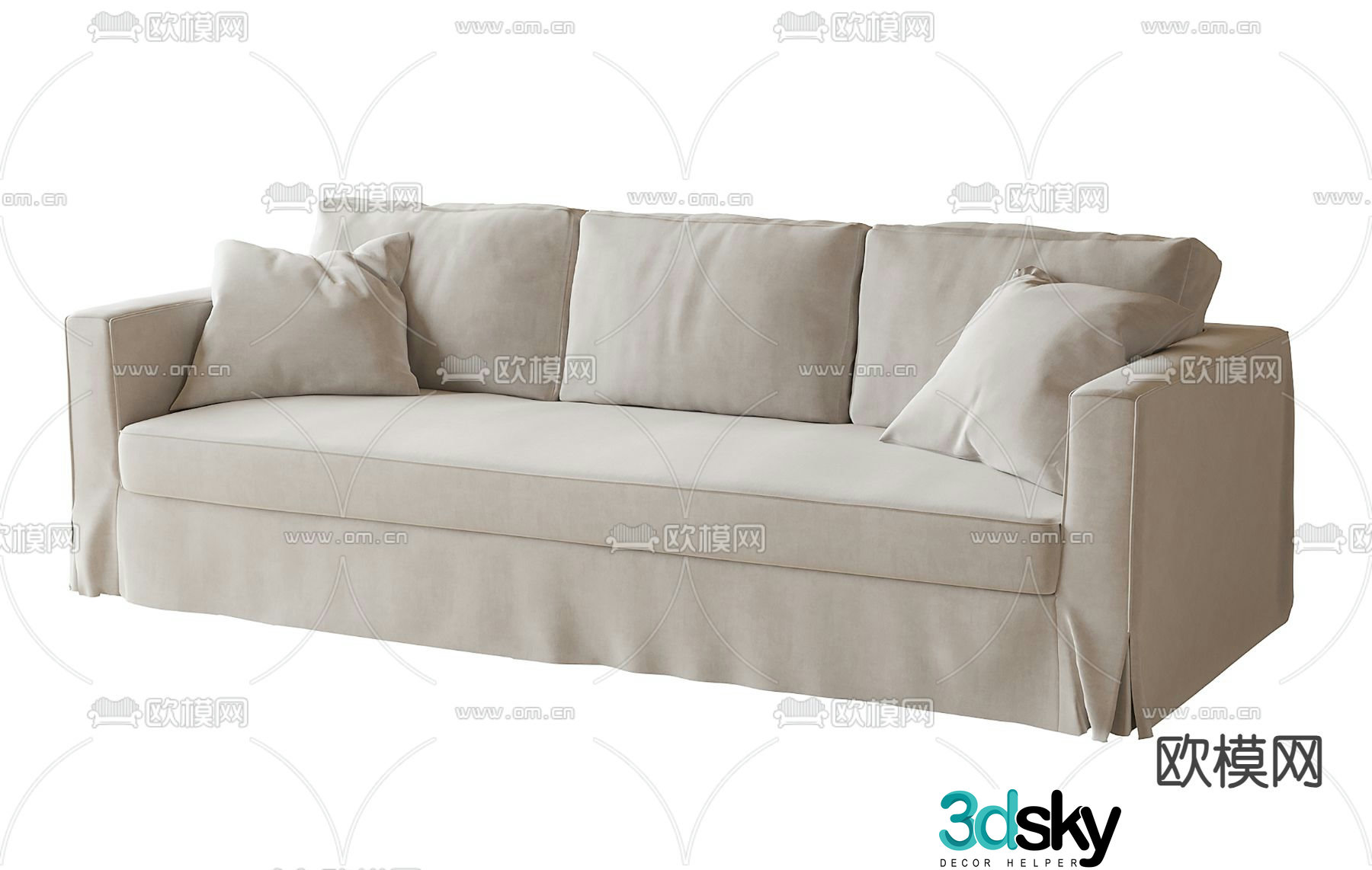 multi-person sofa three-person sofa 3d model