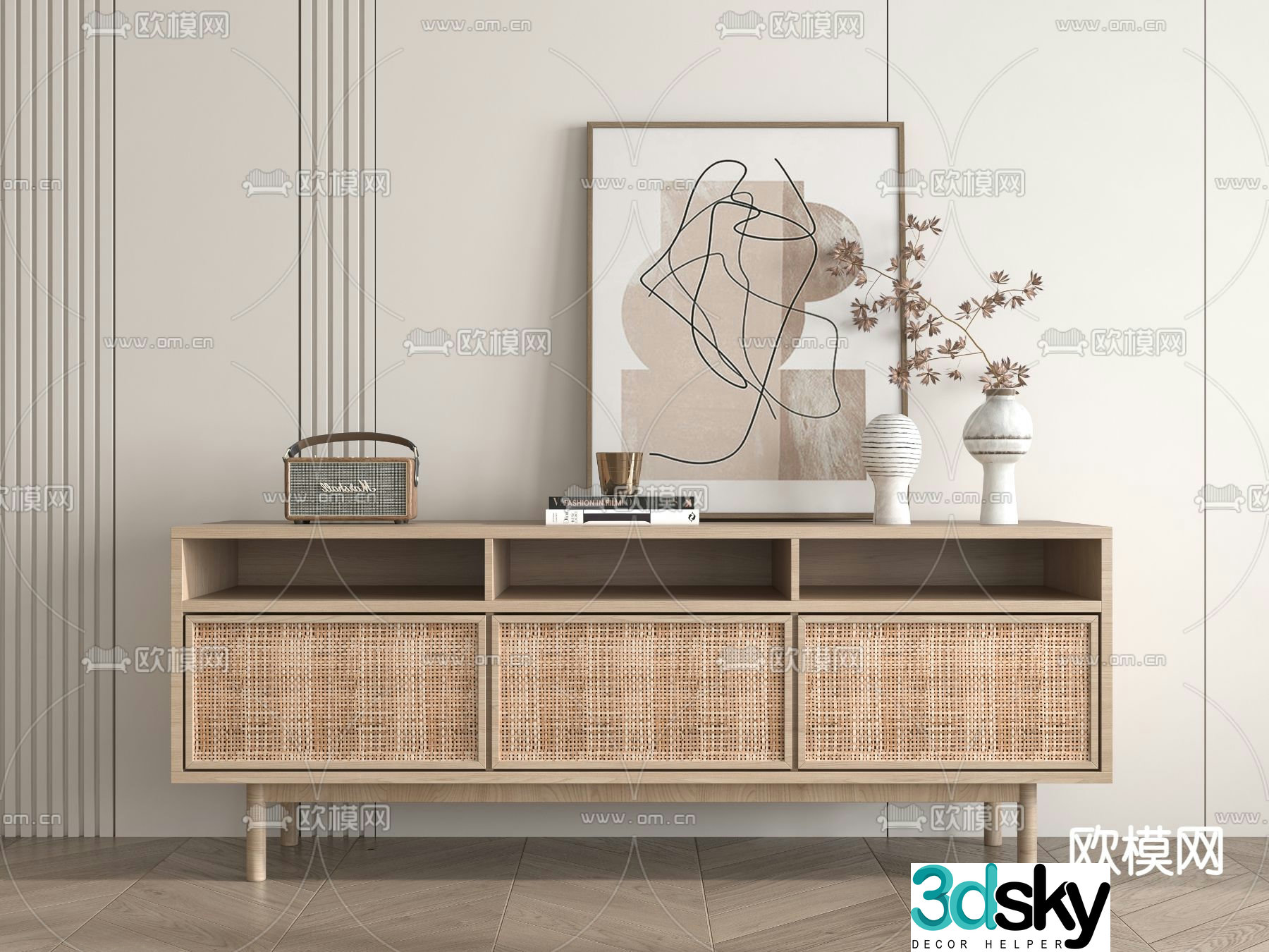 Cabinet accessories ornaments 3D model