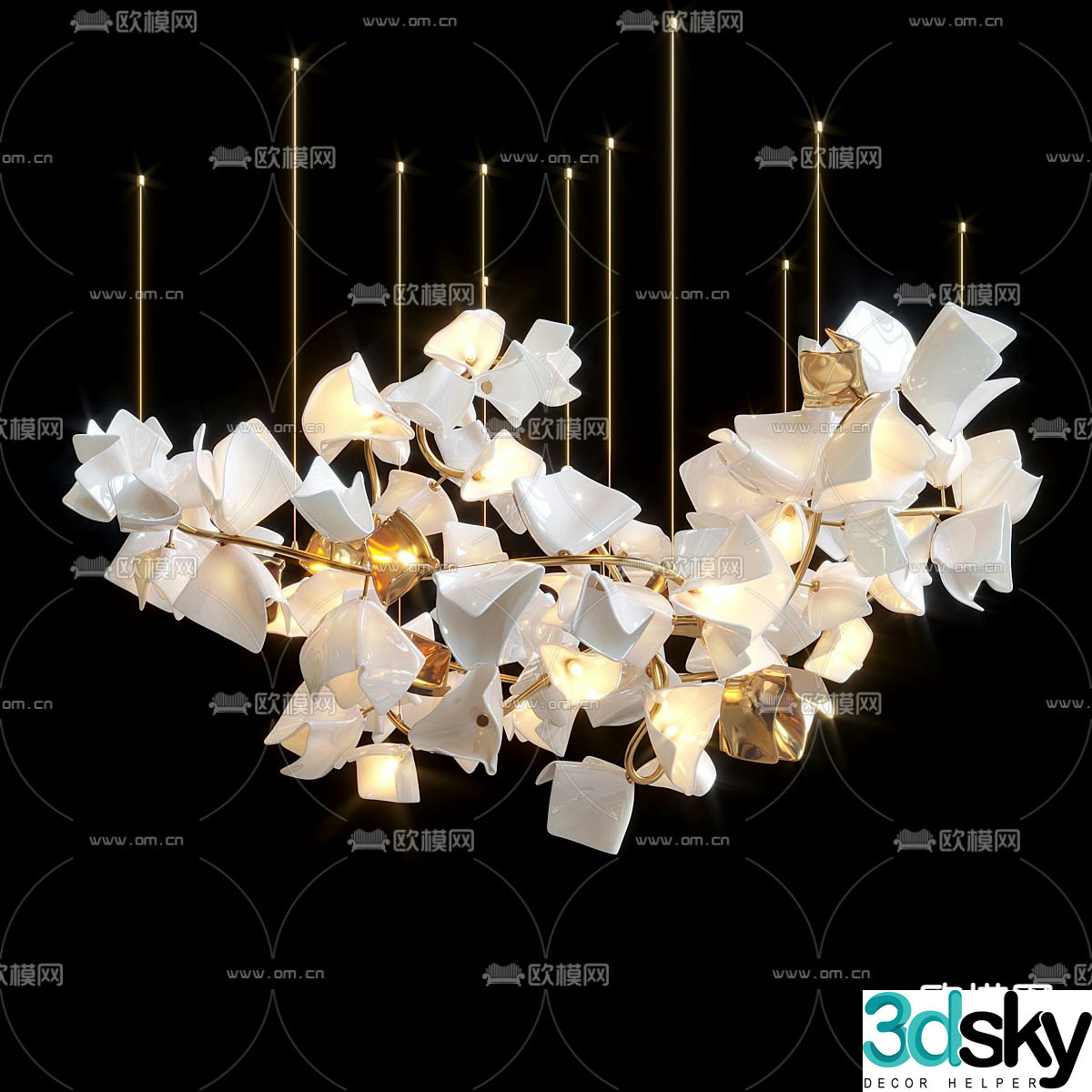 Floral Chandelier Hall Chandelier 3d model