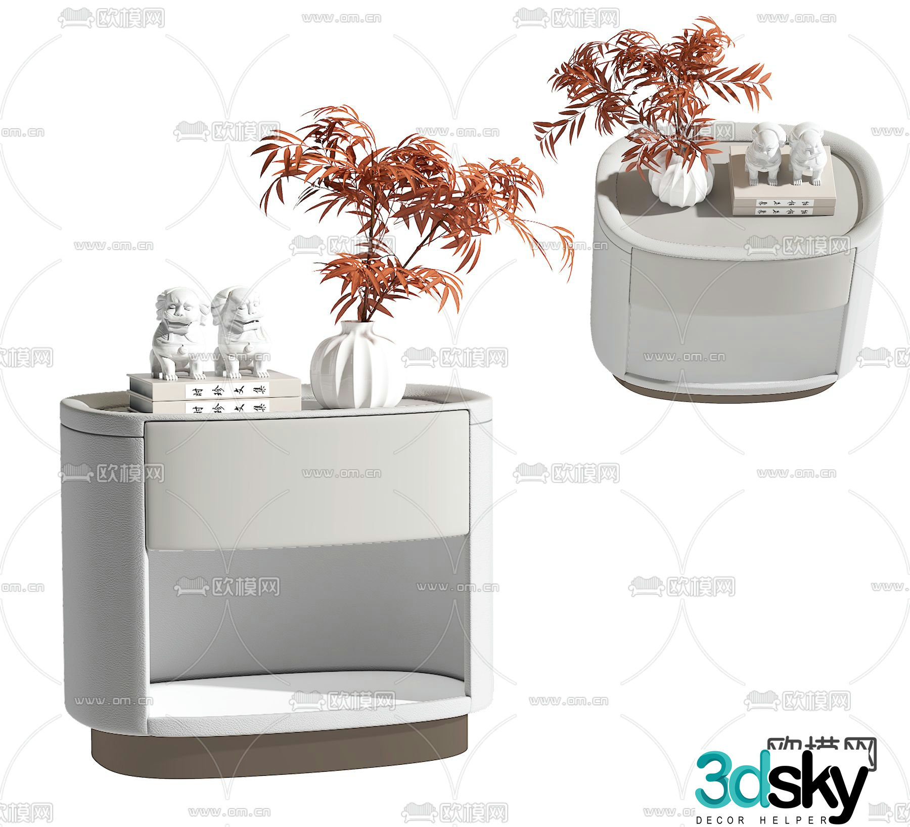 New Chinese style bedside table 3d model