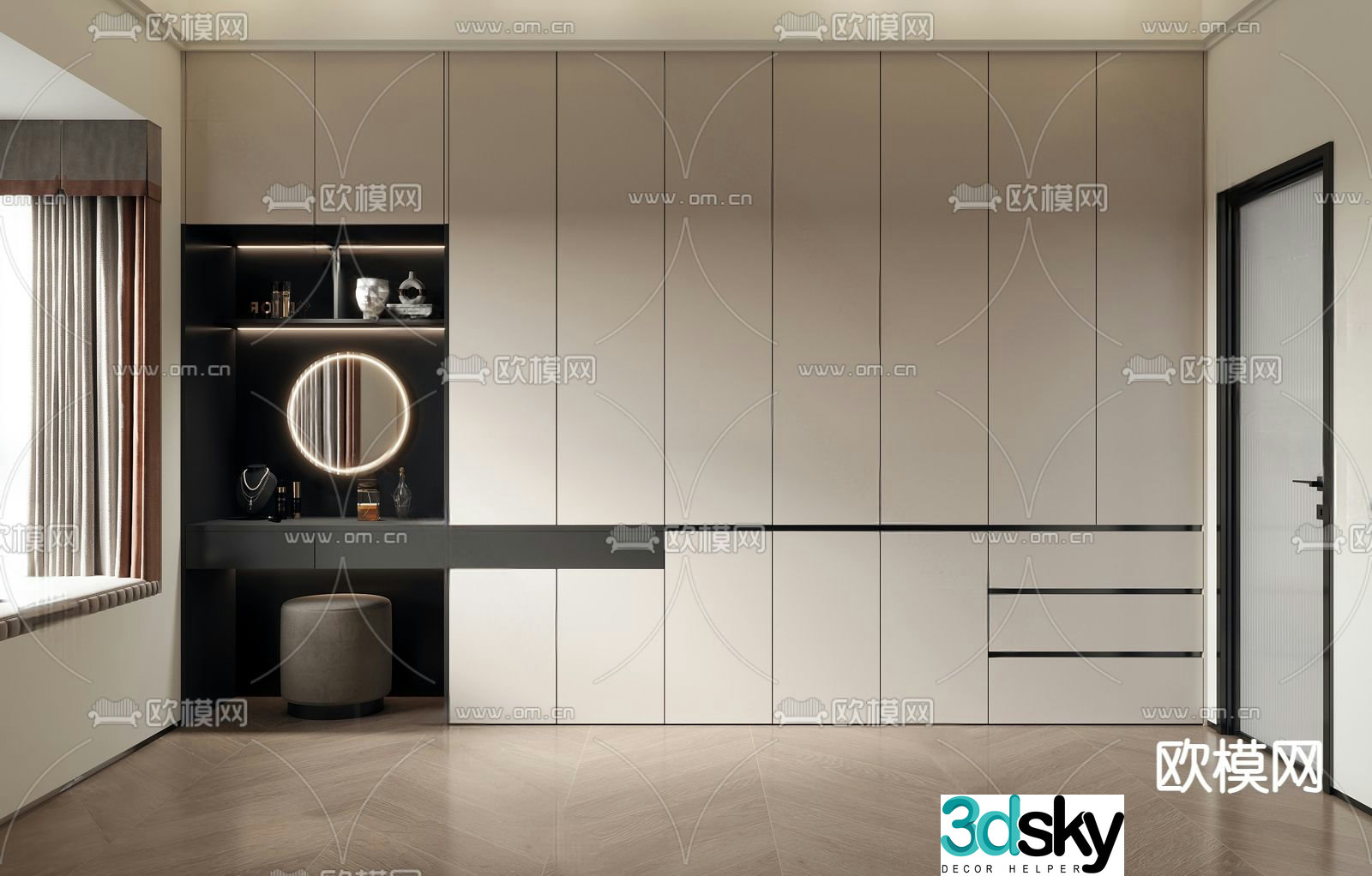 Modern wardrobe wardrobe integrated dresser 3d model