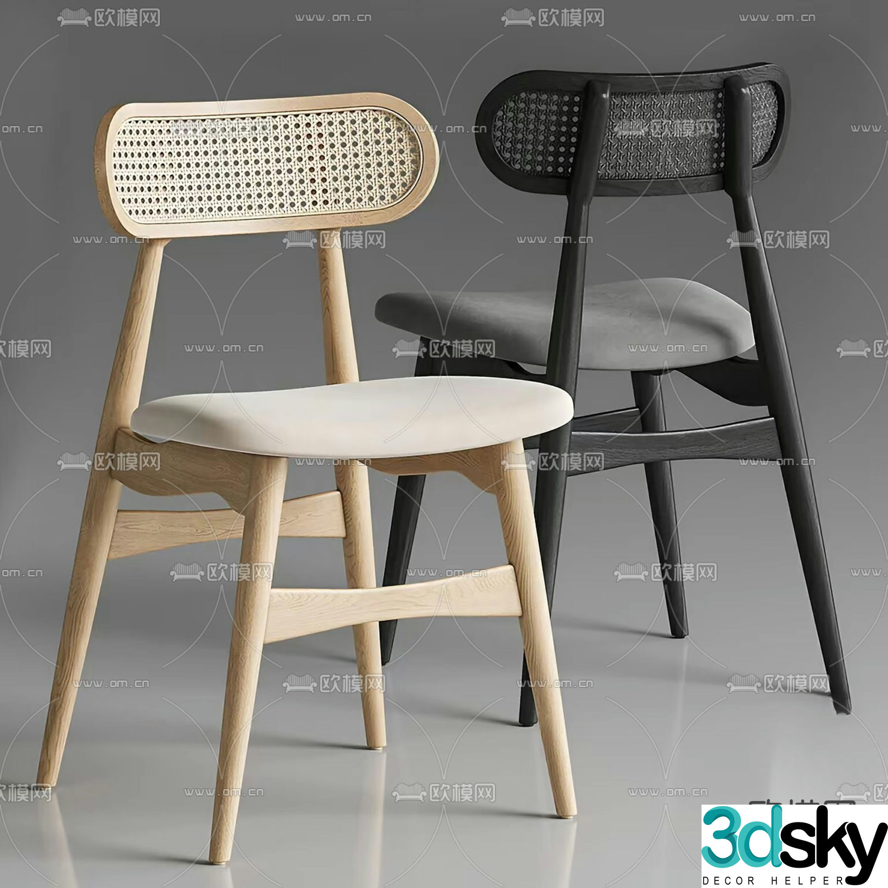 Wabi-sabi chair dining chair 3d model