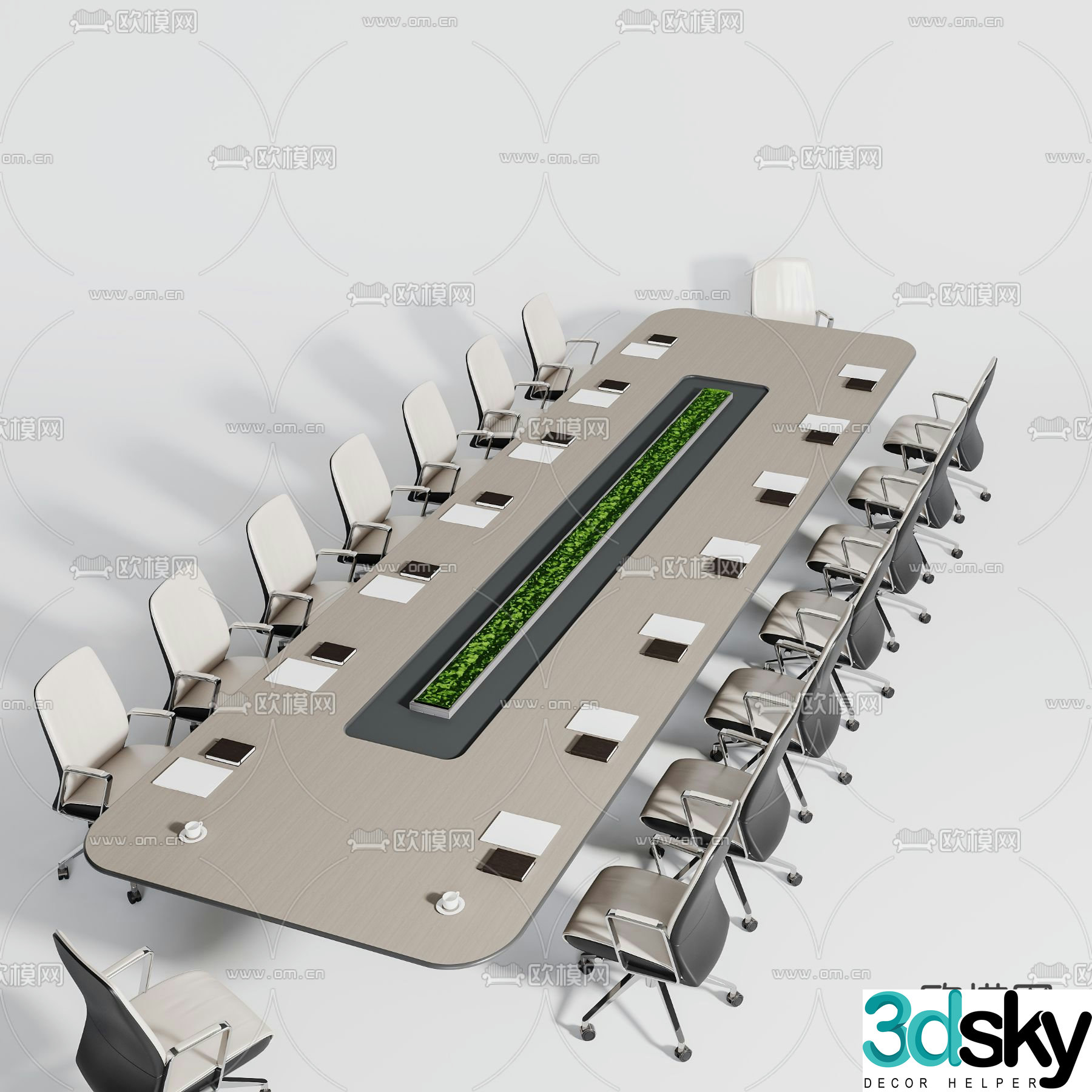 Conference tables and chairs conference table 3d model