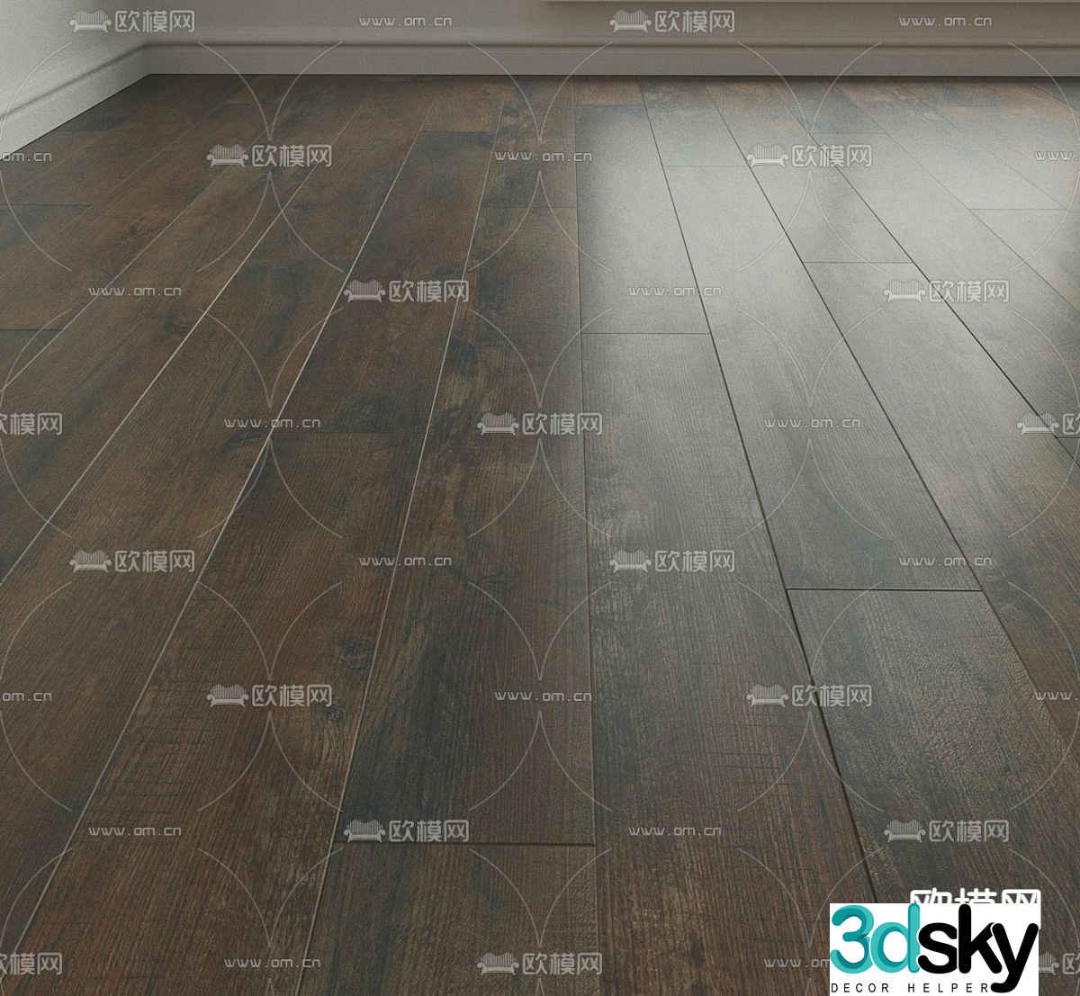 3D model of old wooden floor