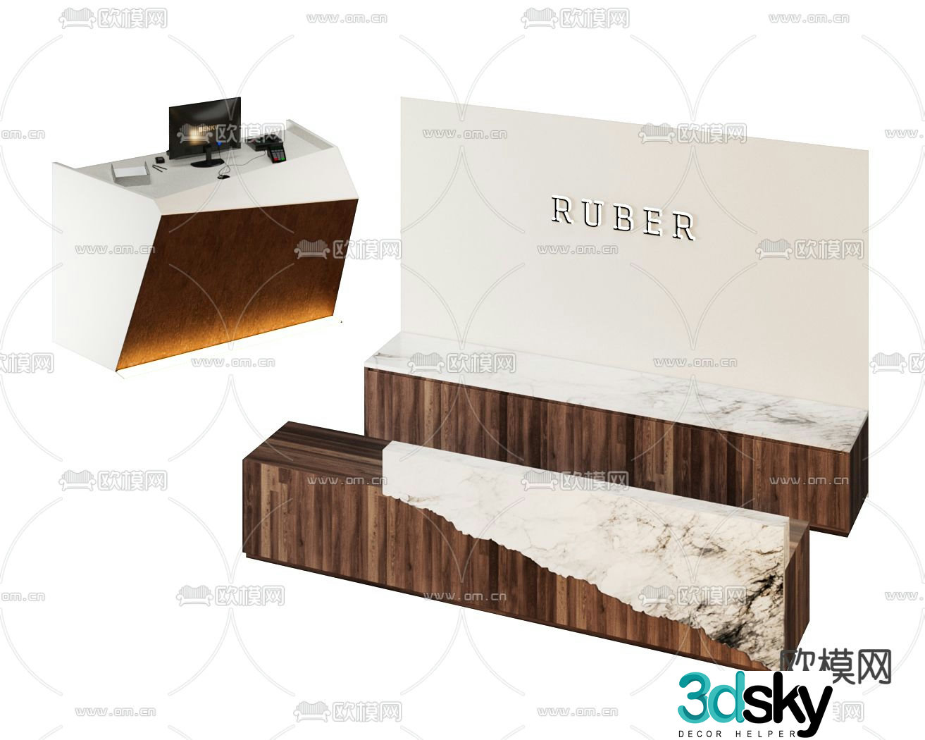 Company front desk cashier 3d model