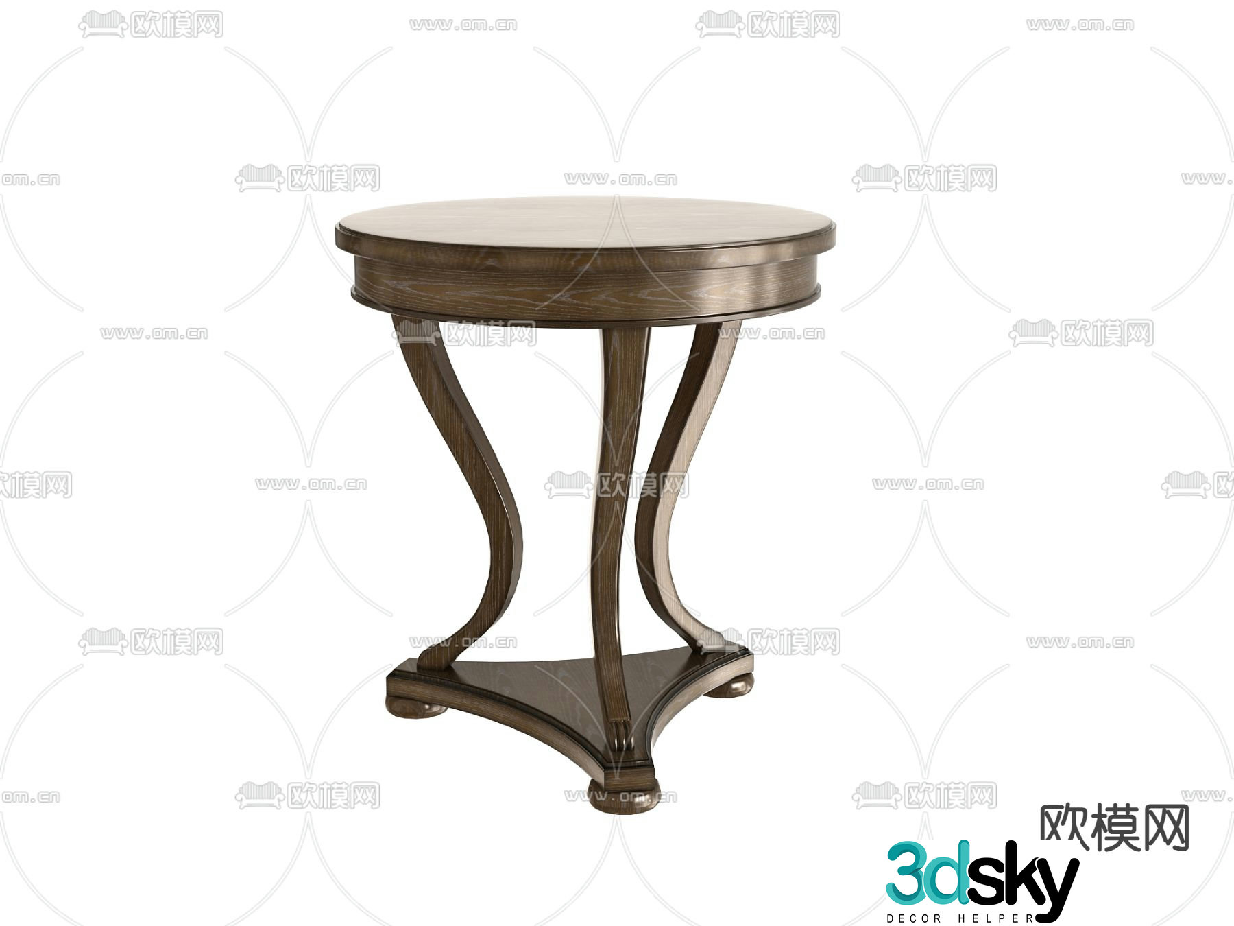 American angle table round table side table 3D model