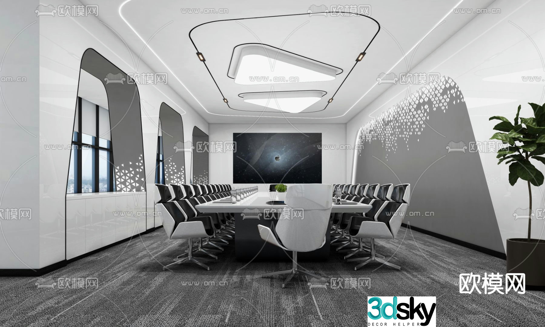 Modern conference room 3d model