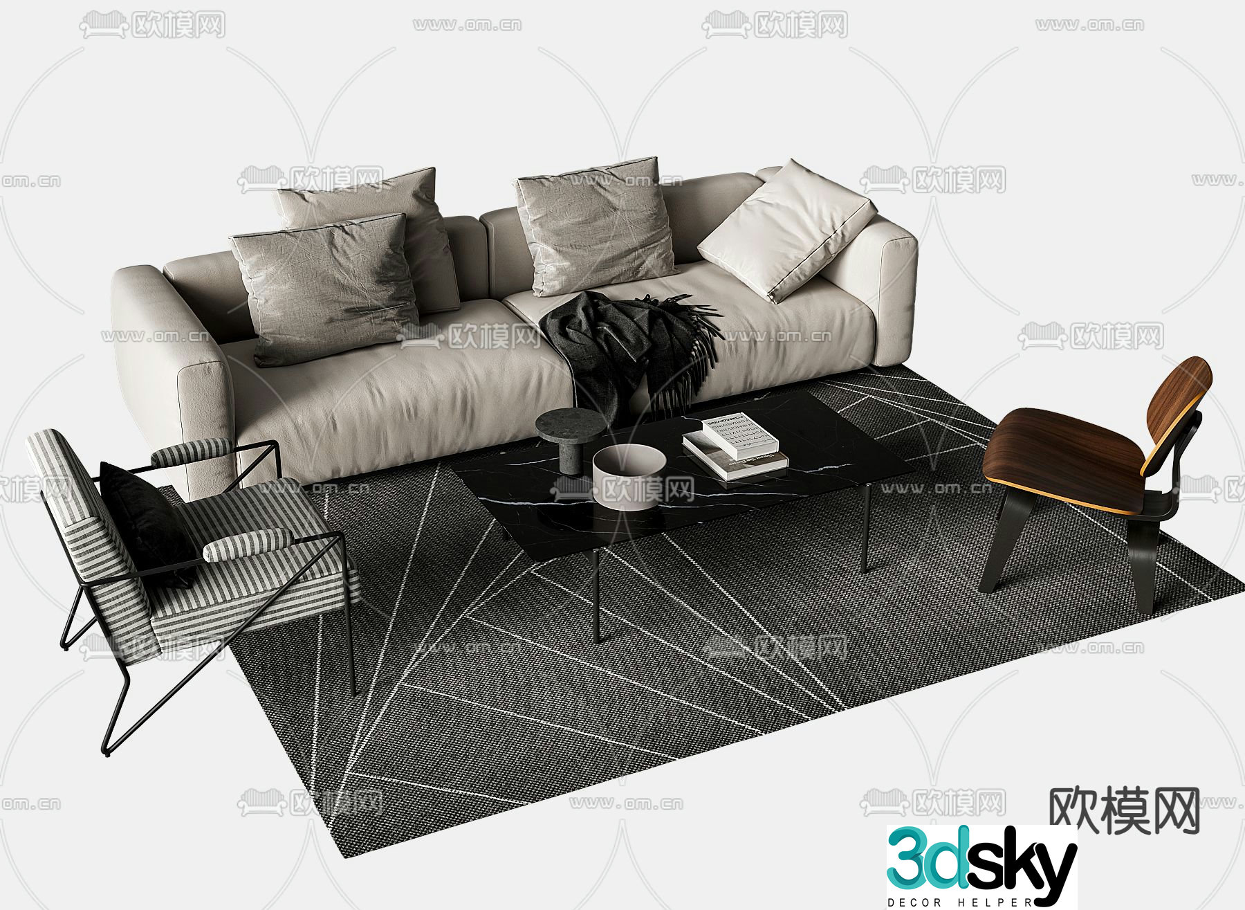 Modern sectional sofa 3d model