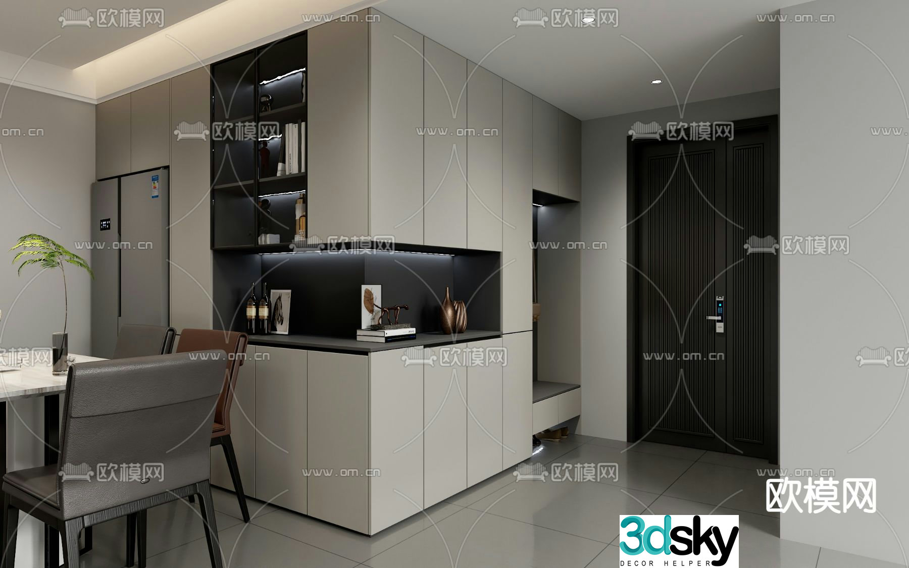 Corner shoe cabinet 3d model