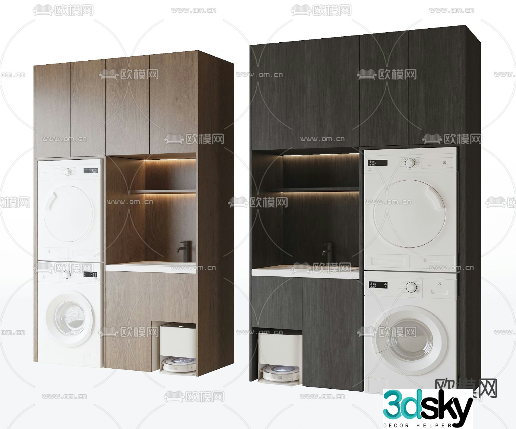 Balcony cabinet laundry cabinet 3d model