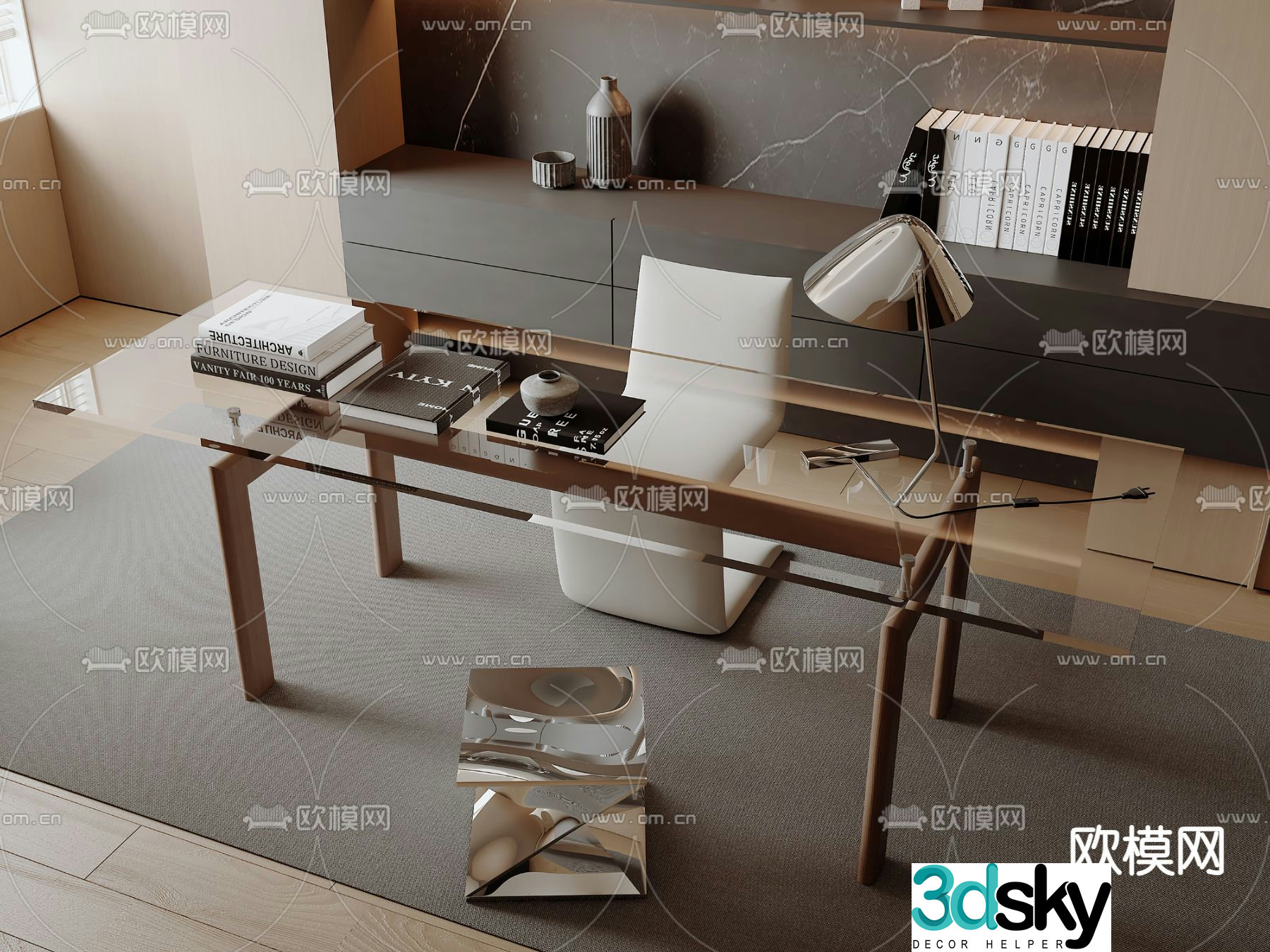 Wabi-sabi desk writing desk 3d model