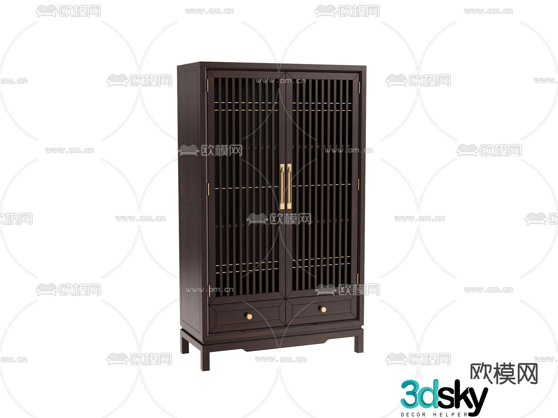 Chinese style storage cabinet hall cabinet 3D model
