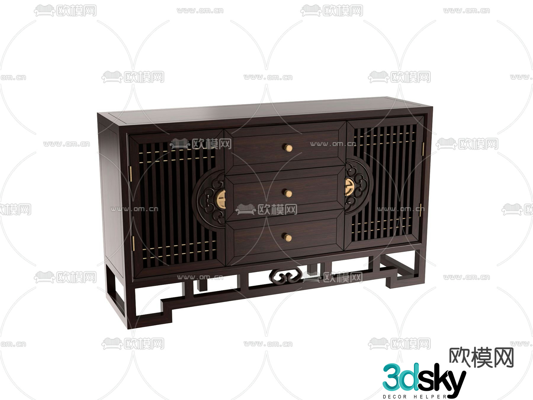 Chinese style chest of drawers 3D model