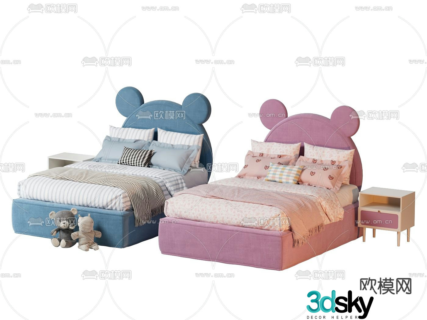 Modern children’s bed boy’s bed girl’s bed 3d model