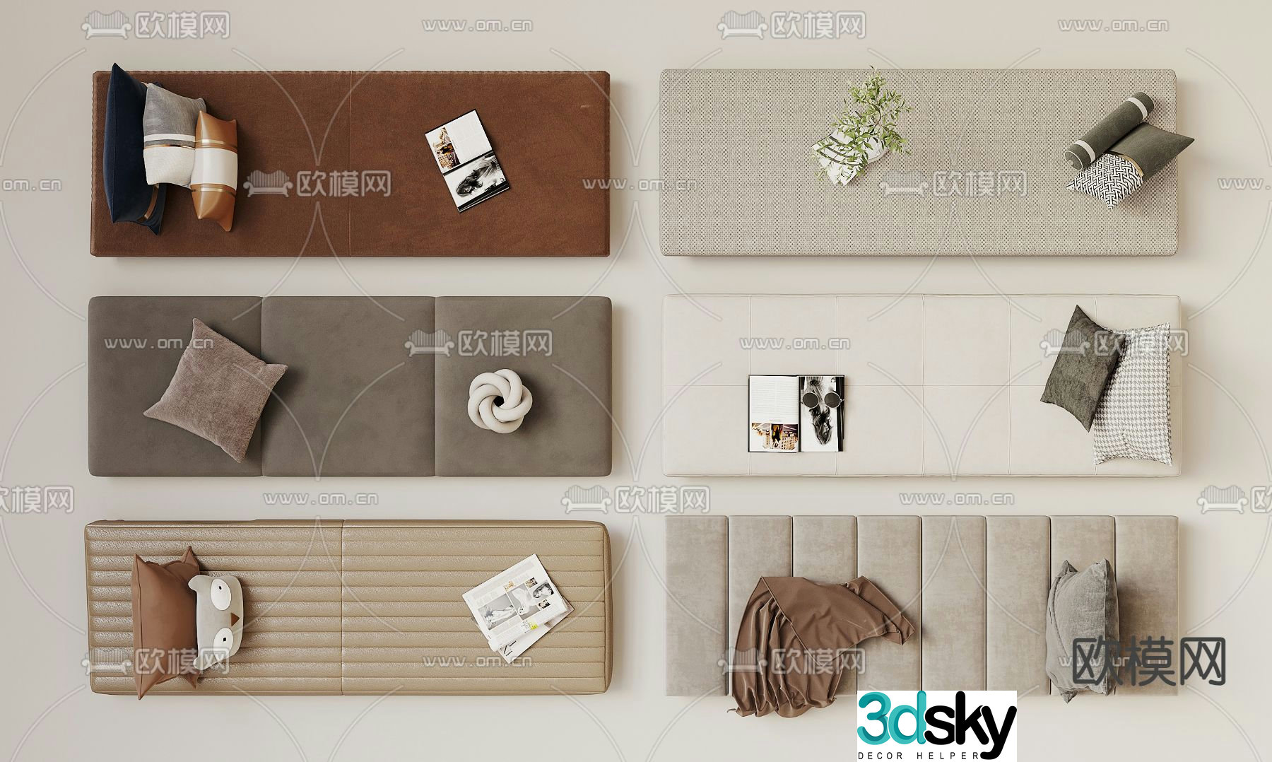 Soft cushion seat cushion bay window cushion 3d model