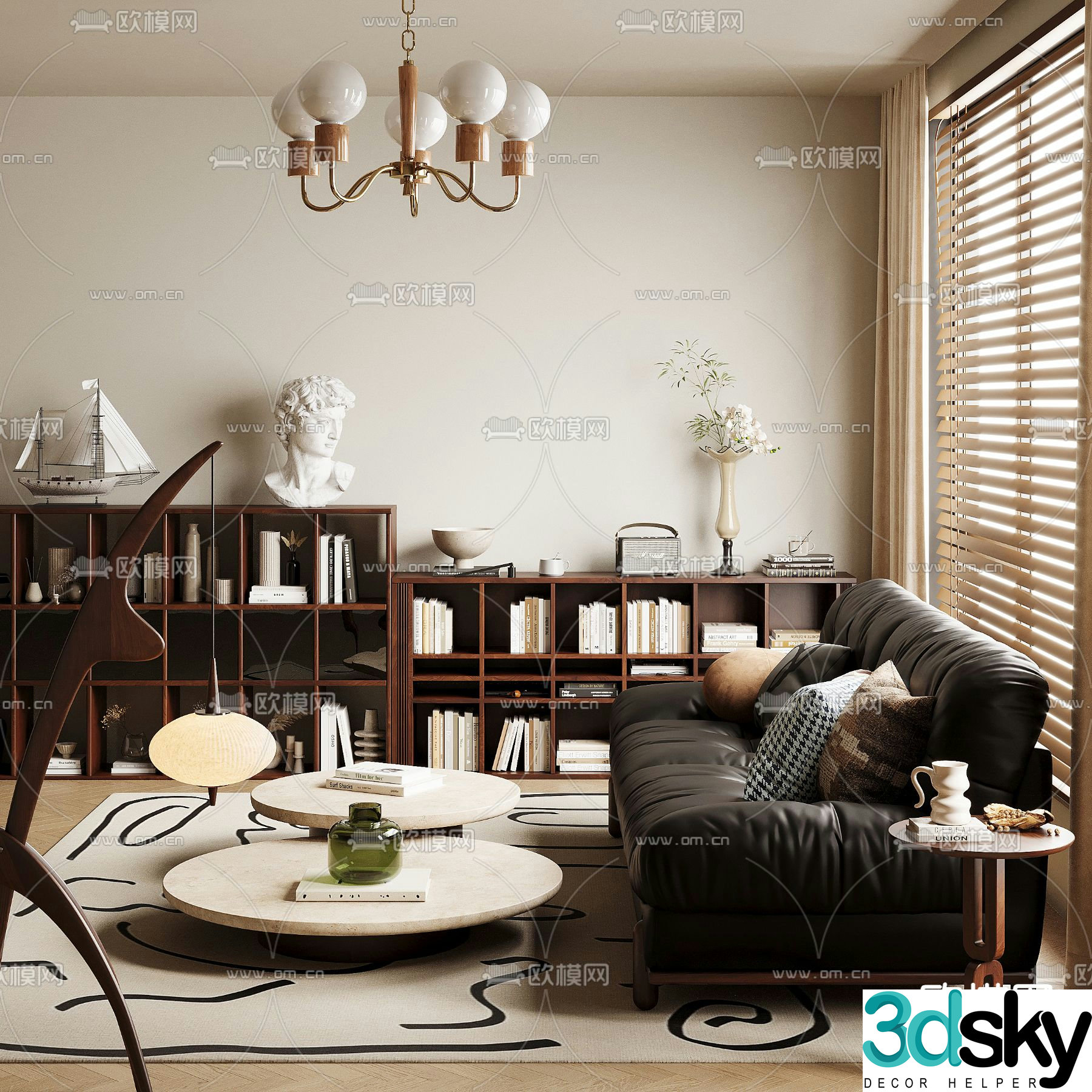 Medieval style modular sofa 3D model