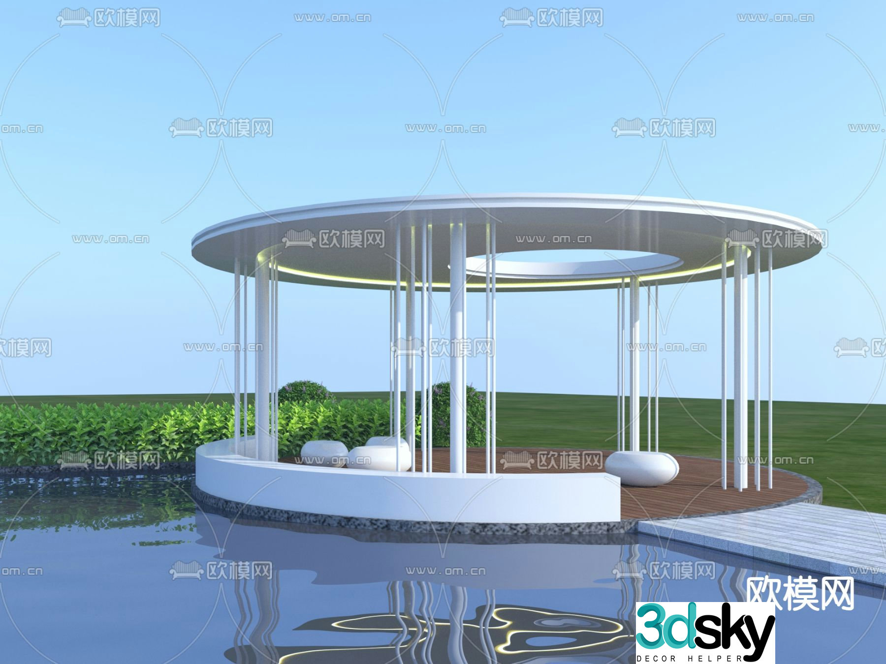 Landscape gallery leisure gallery pavilion 3D model
