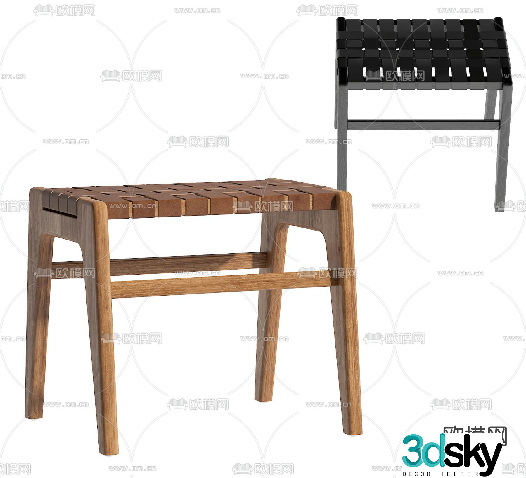 Zara stool stool low stool 3d model