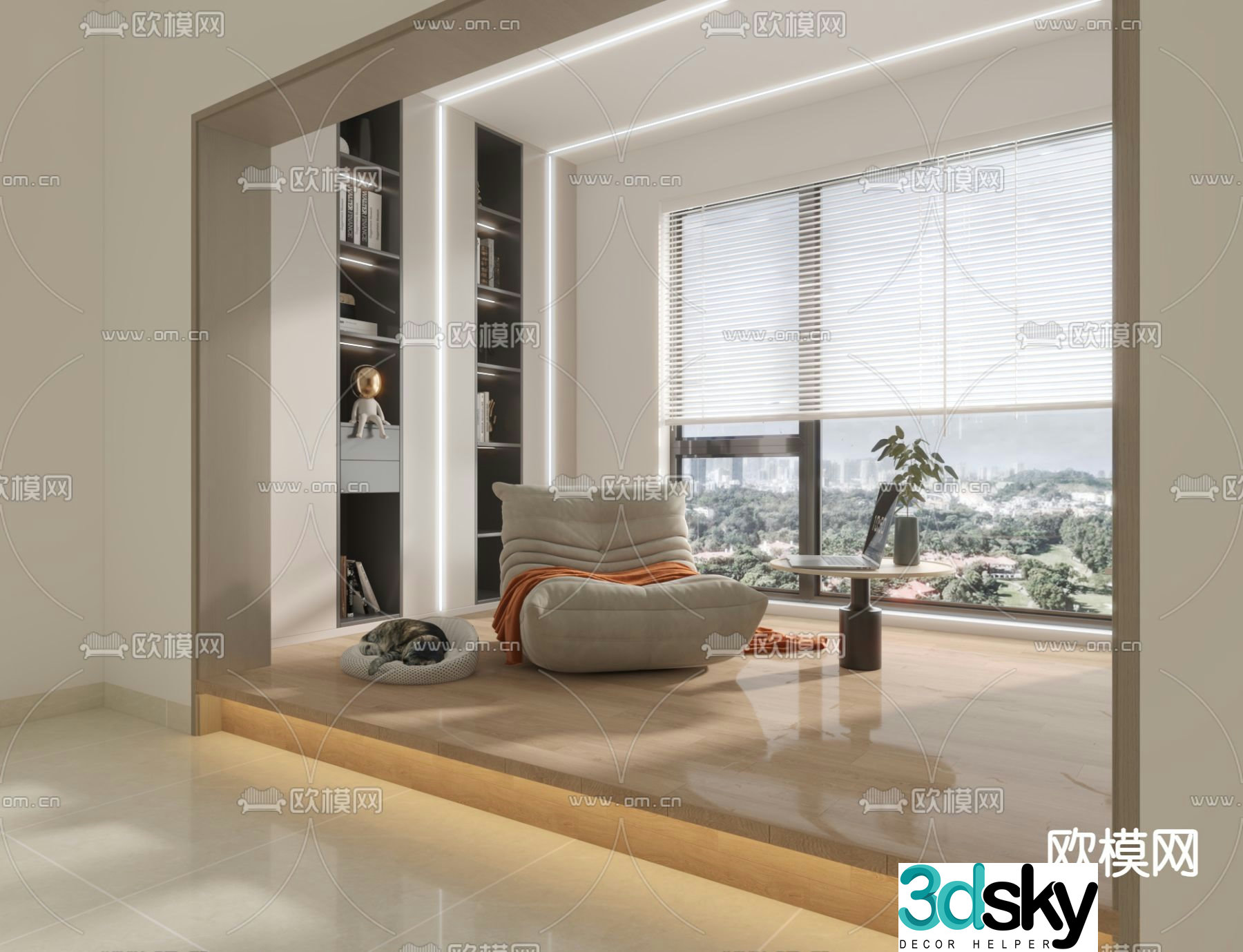 Beanbag Sofa Upholstered Sofa Table 3D Model