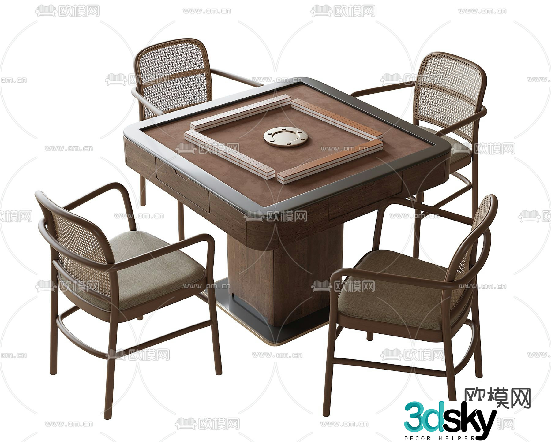 New Chinese style mahjong table 3d model