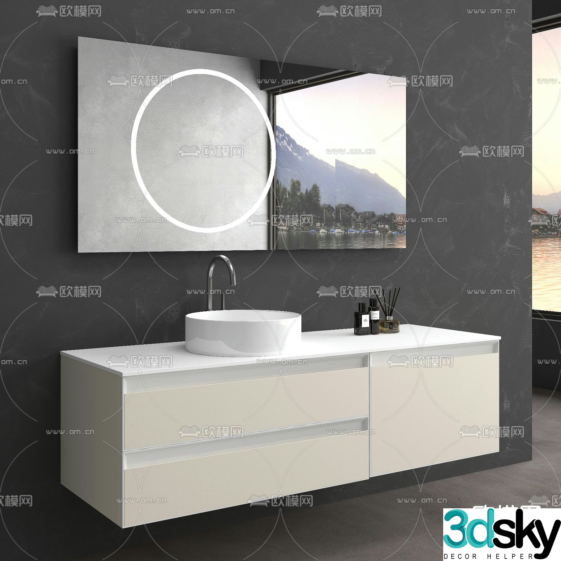 Bathroom cabinet Bathroom cabinet Washing table 3D model