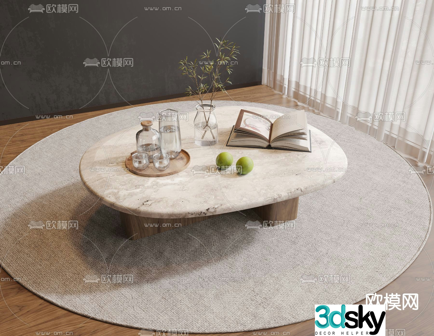 Medieval style coffee table 3D model