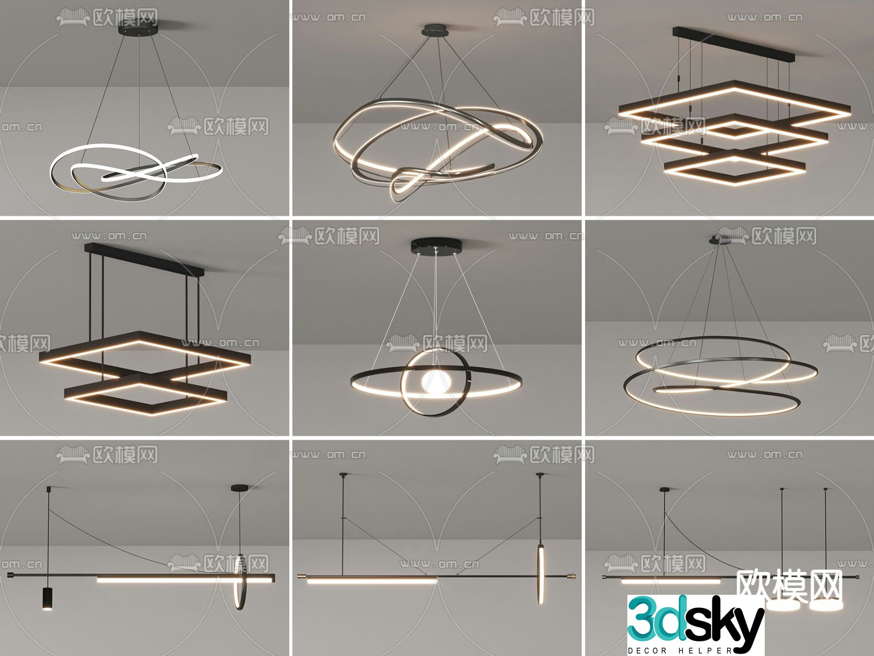 Simple chandelier 3d model