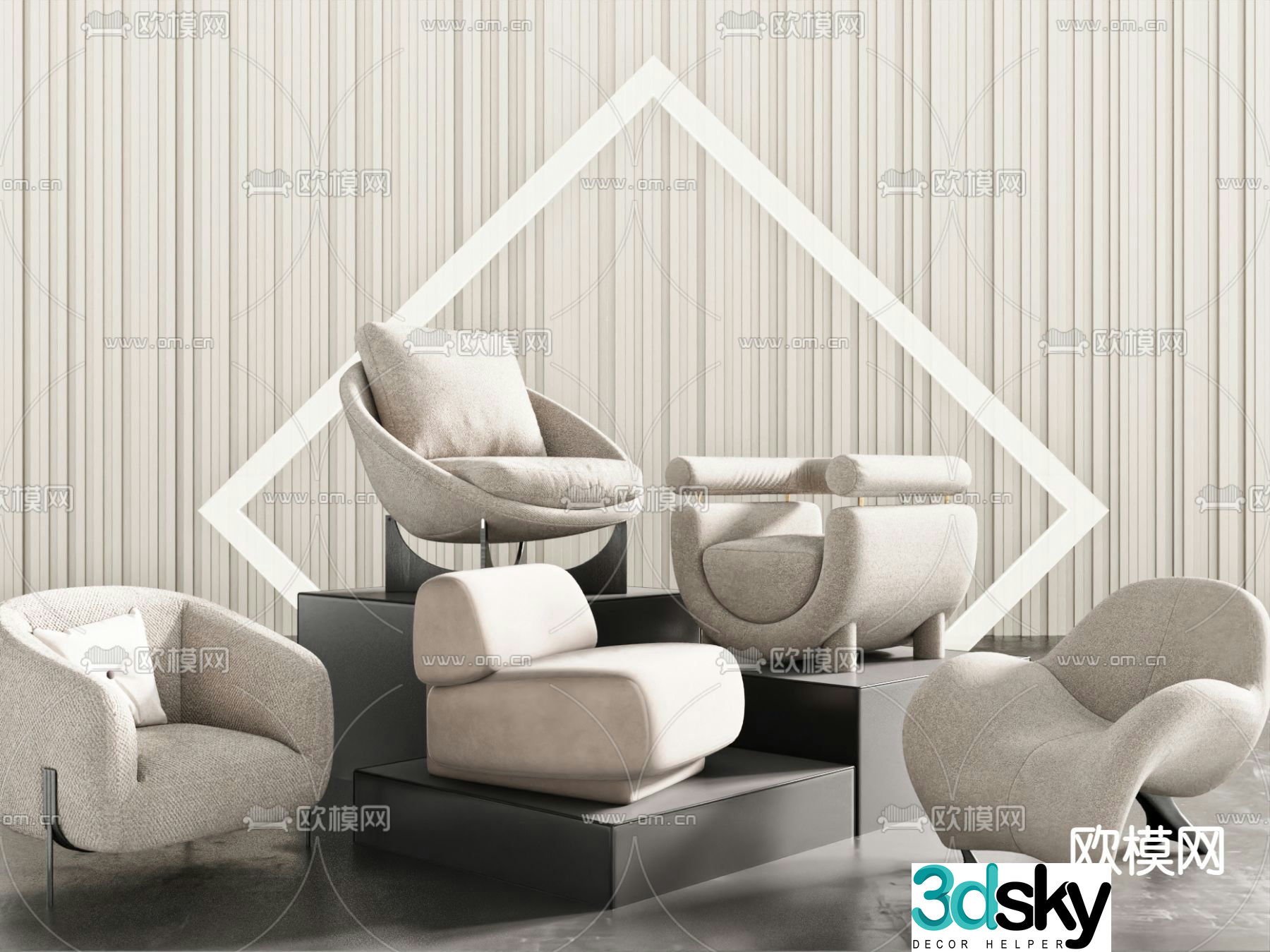 Modern single sofa 3d model