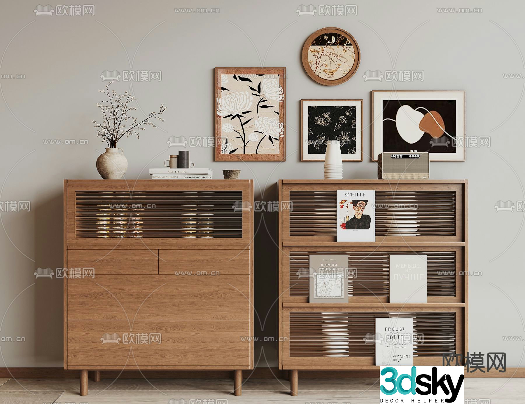 Medieval style chest of drawers 3D model