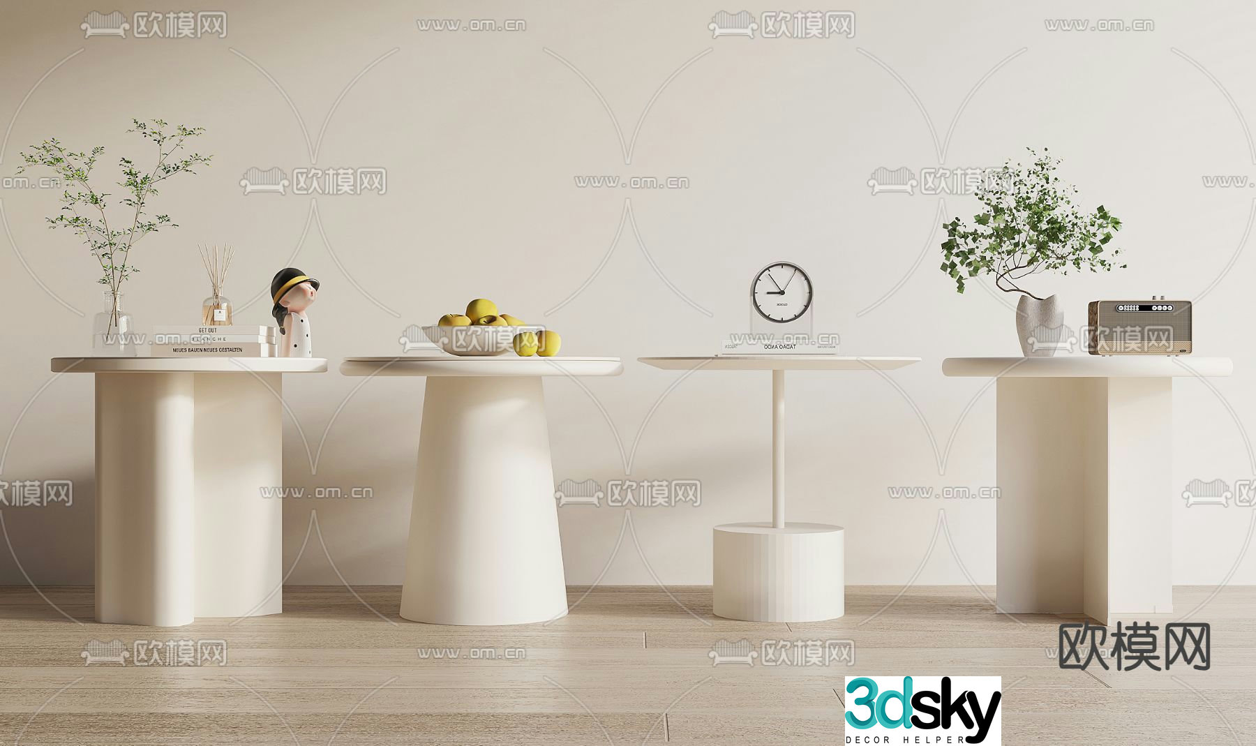Creamy round faces corner faces 3D model