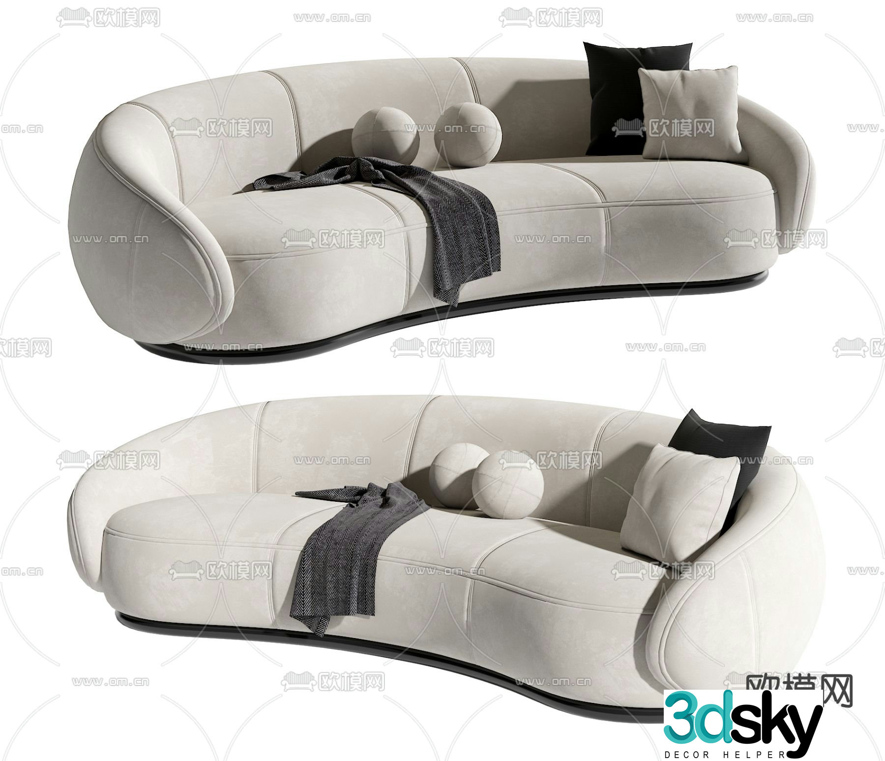 Special shaped sofa curved sofa 3d model