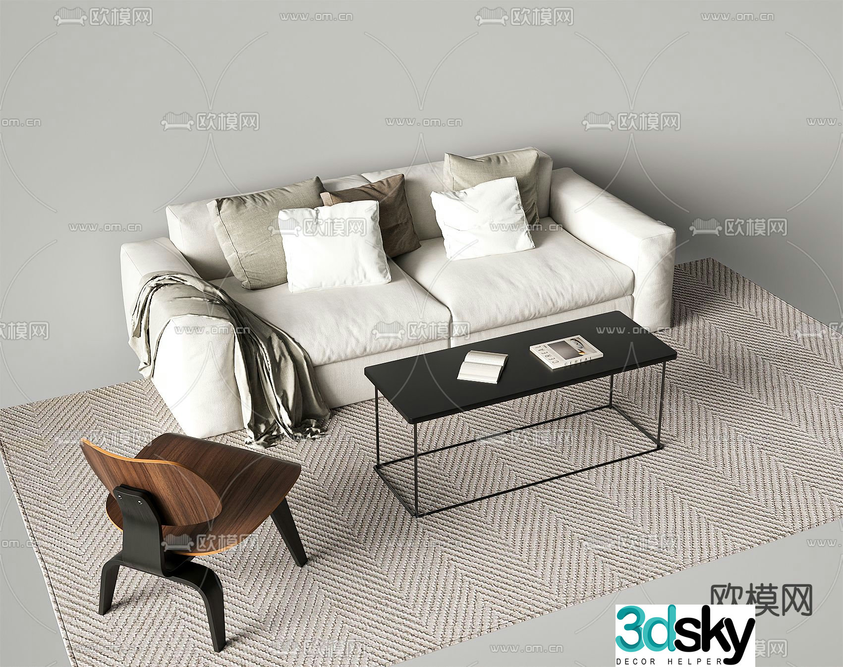 Modern sectional sofa 3d model