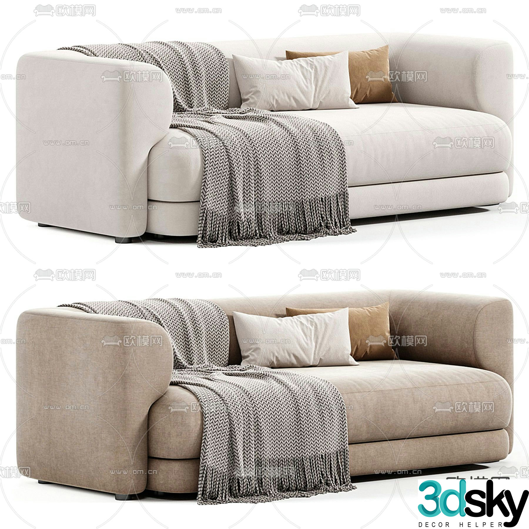 Elmalek loveseat 3d model