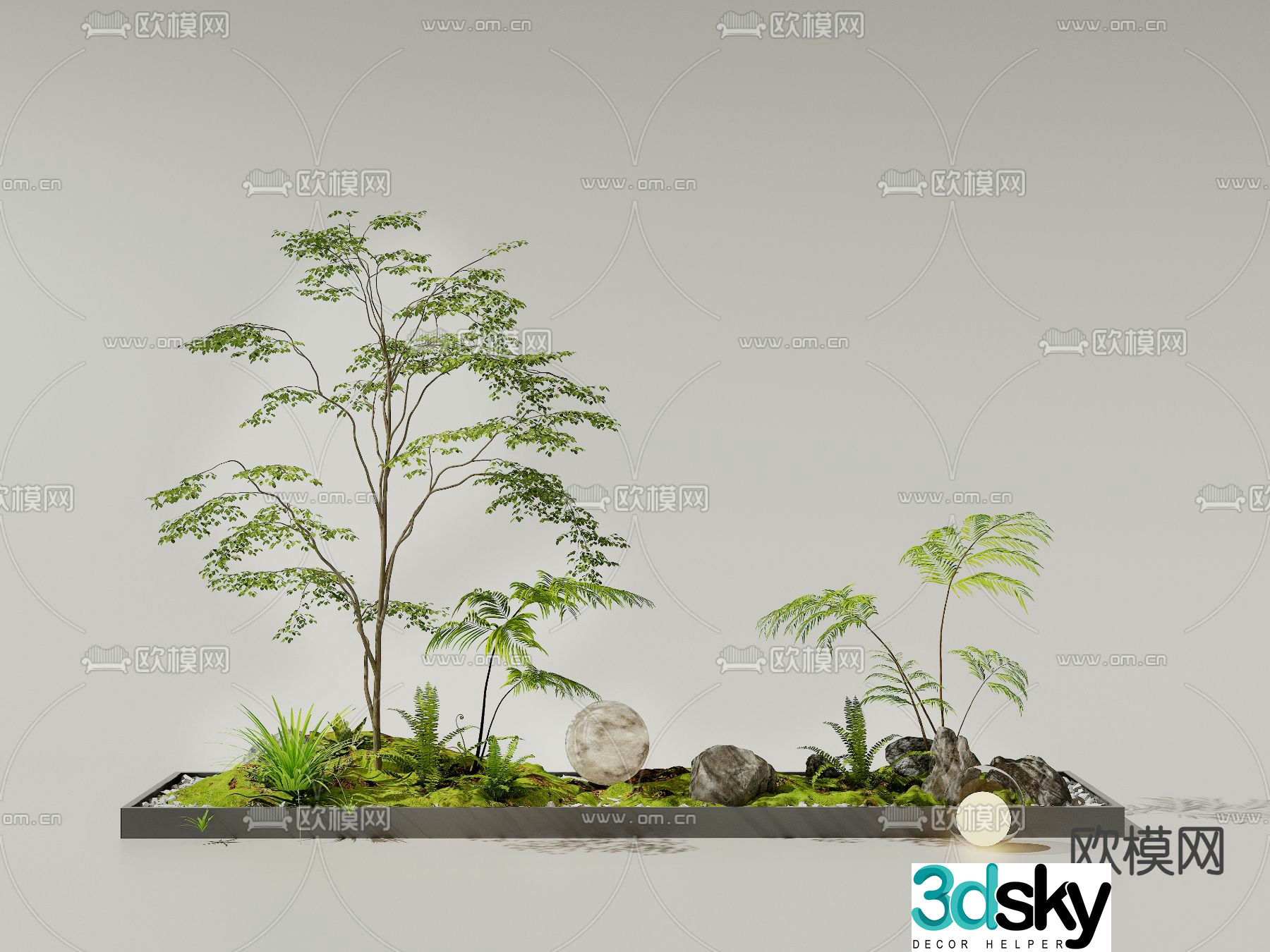 Garden sketch plant pile 3d model