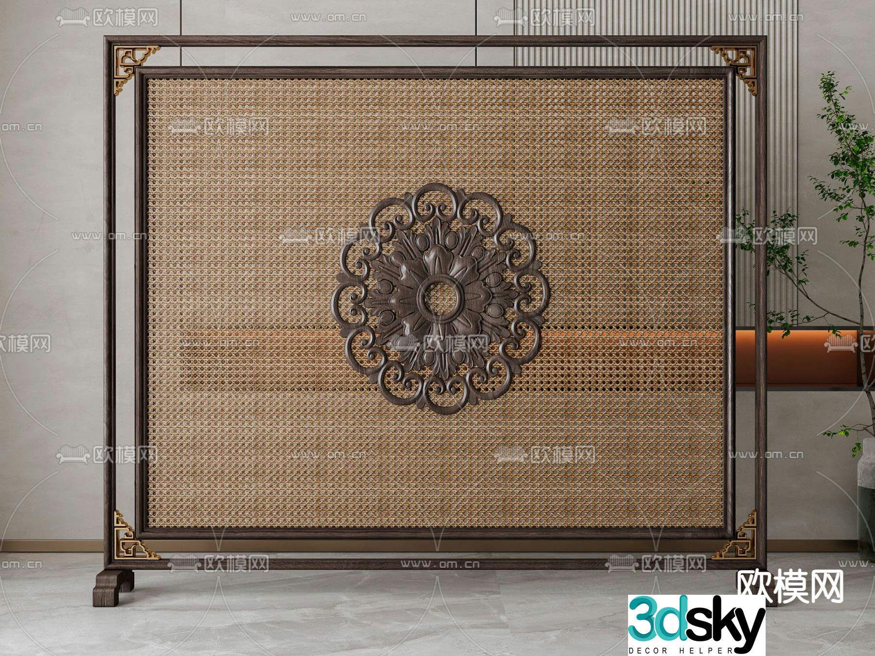 New Chinese screen 3D model