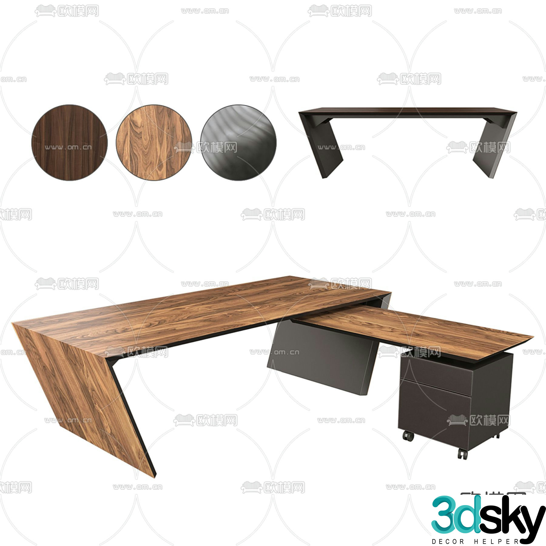 Modern office desk 3d model