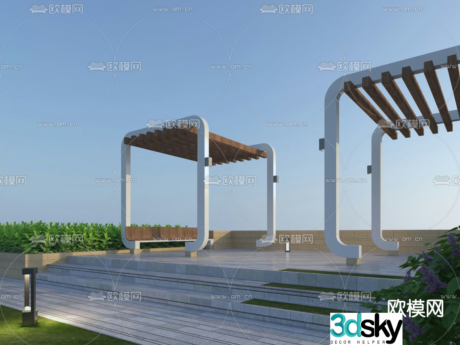 Landscape gallery pavilion 3D model