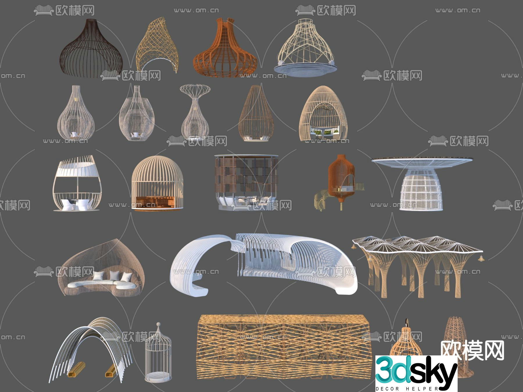 Landscape gallery bamboo art gallery gallery 3d model