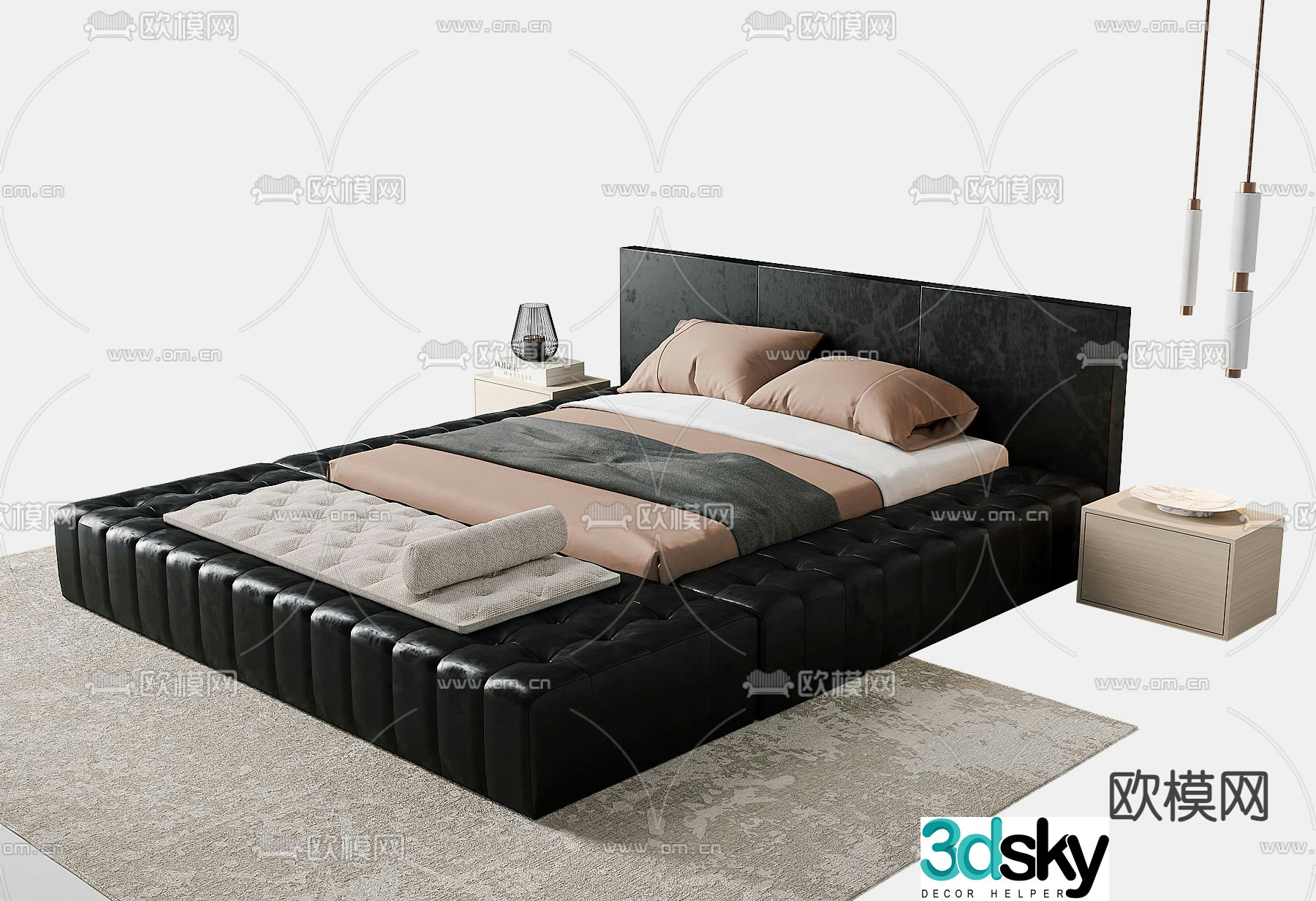 Double bed 3d model