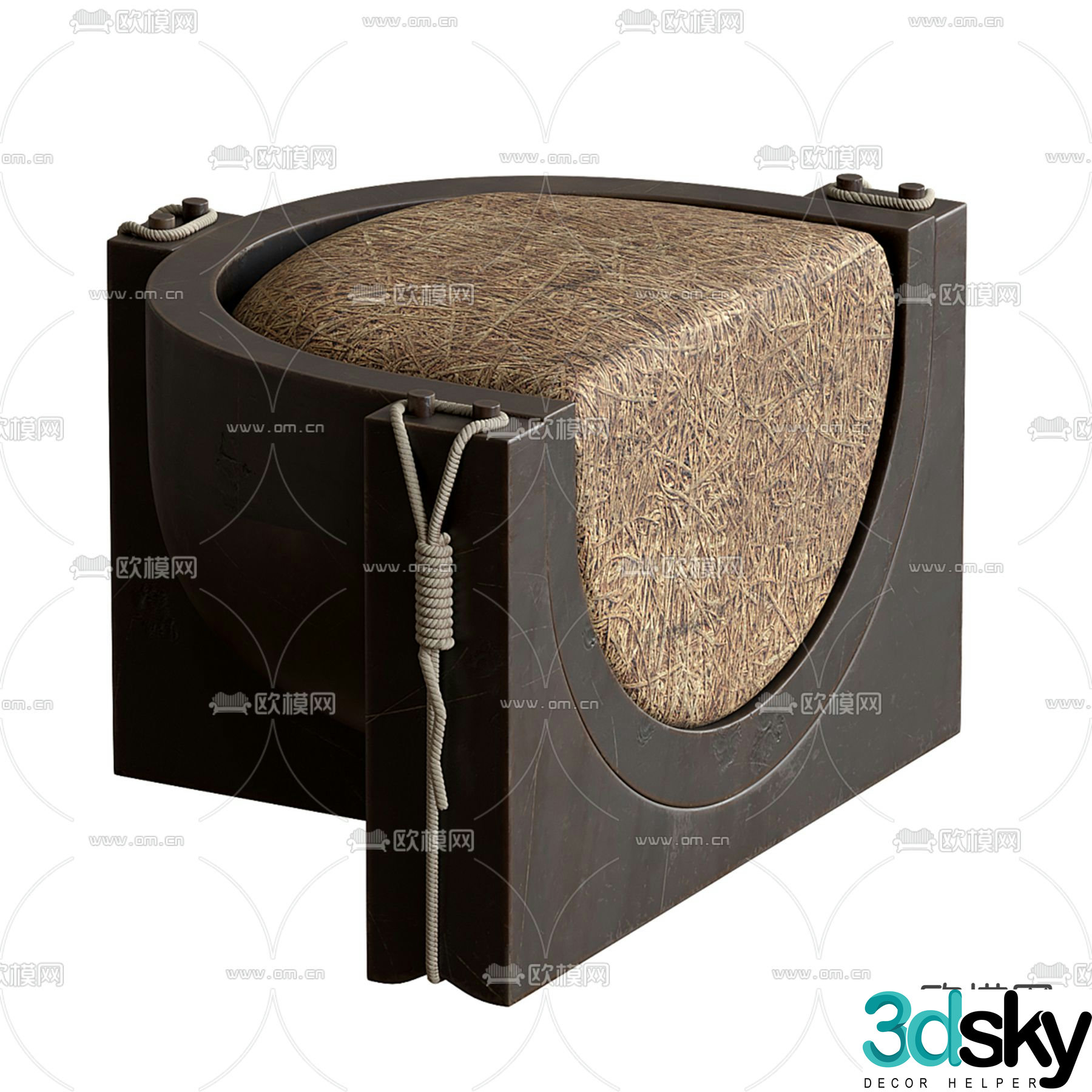 Aequo Bedsa sofa stool 3d model