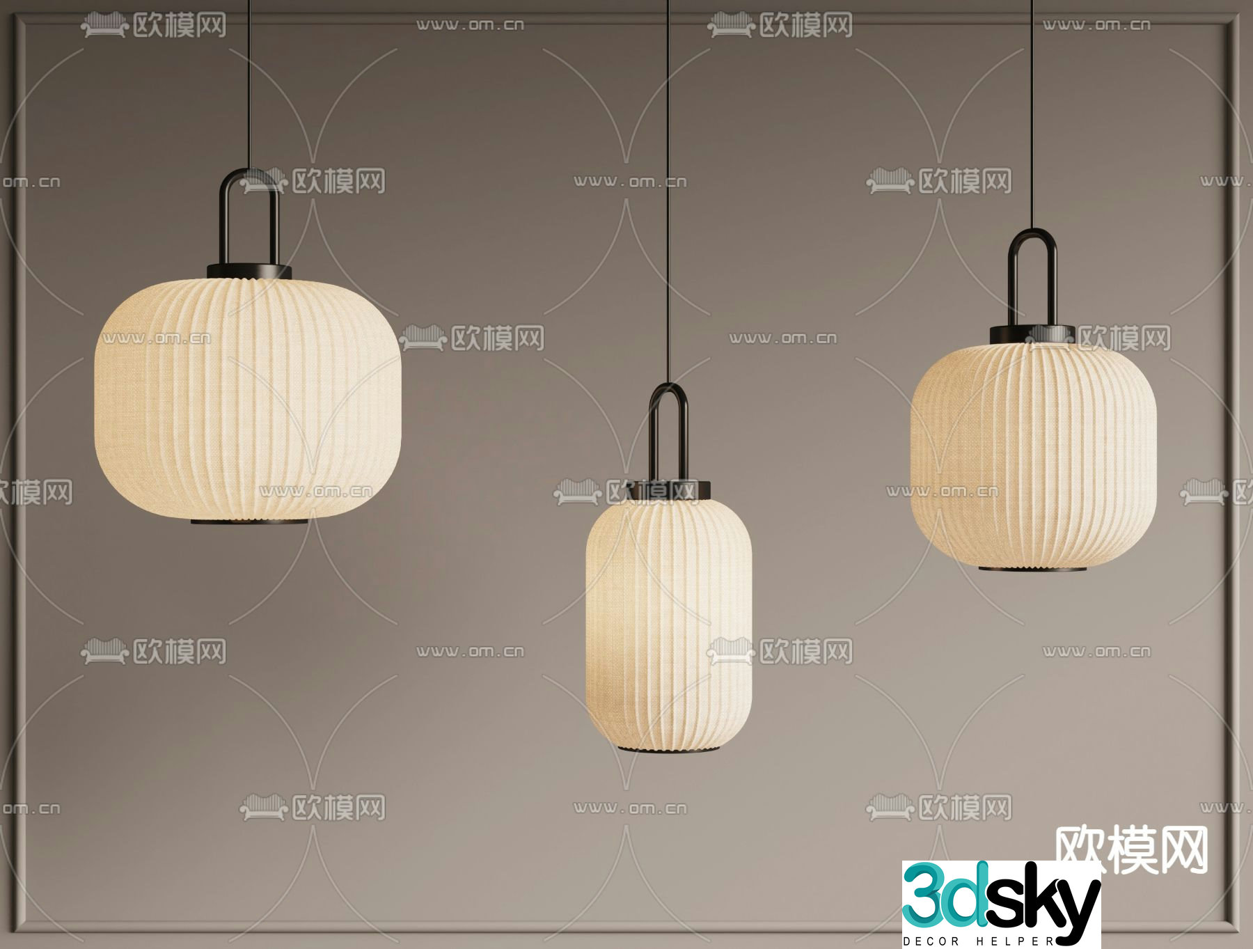 New Chinese style chandelier 3d model