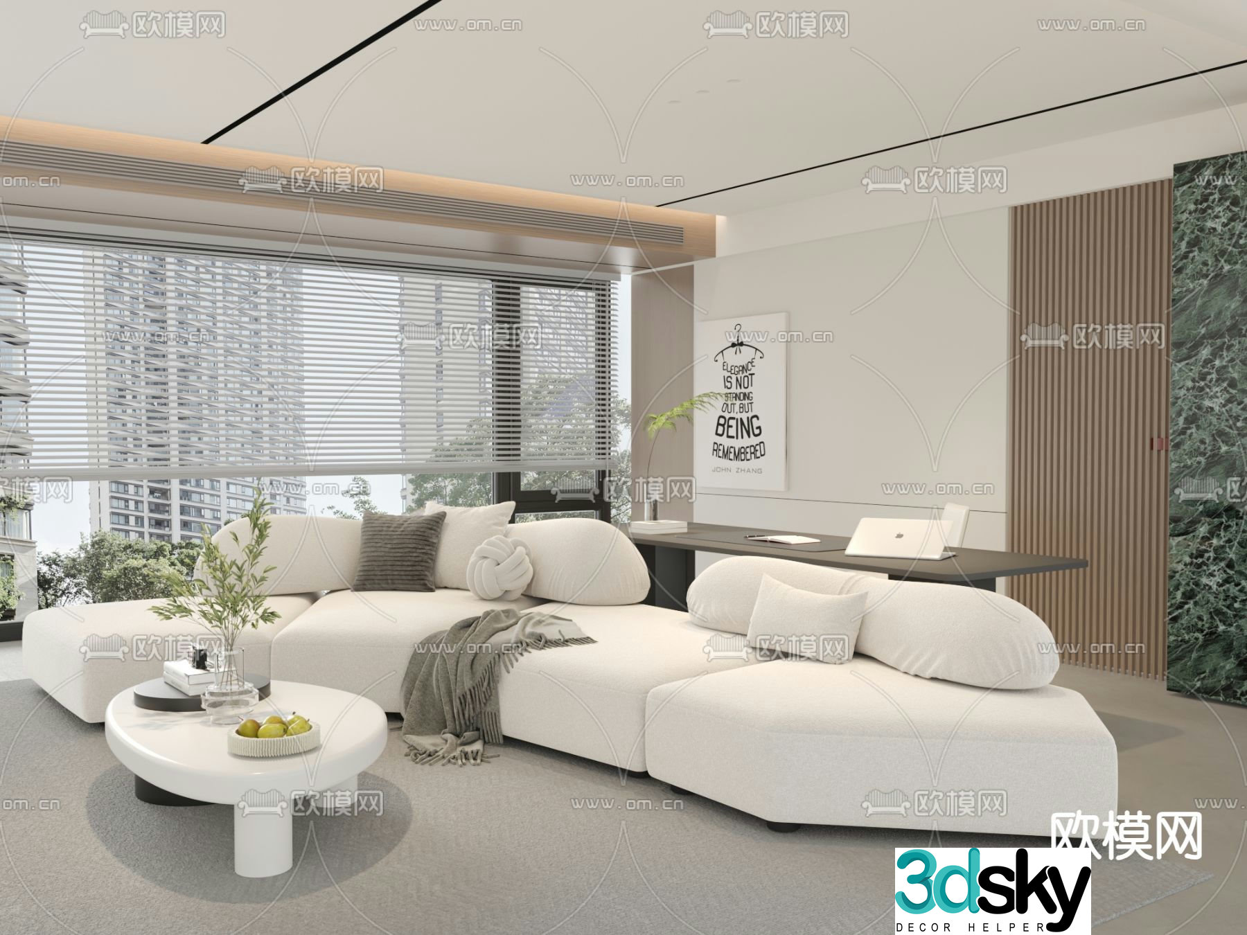 Special shaped sofa curved sofa 3d model