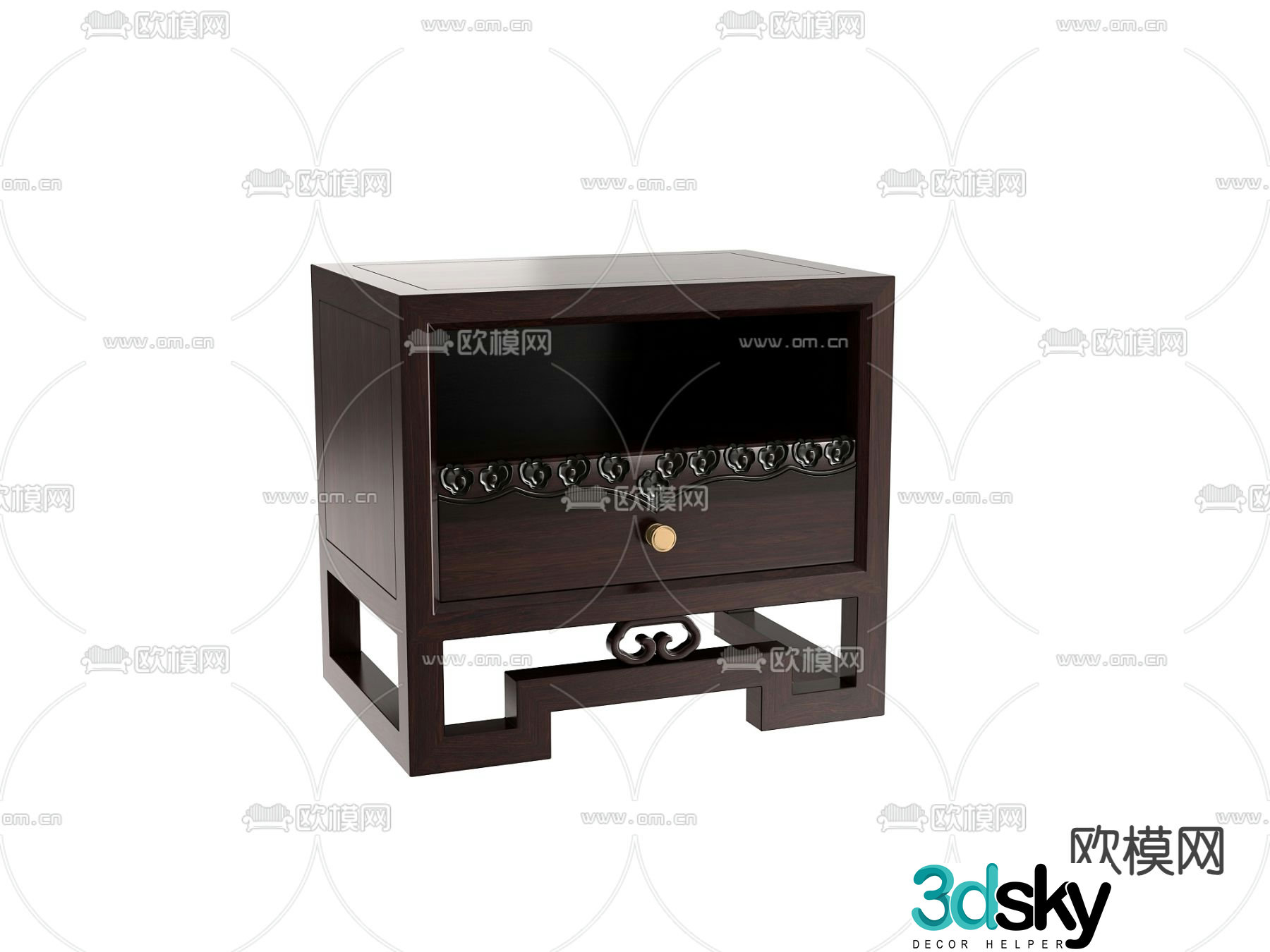 New Chinese style bedside table 3d model