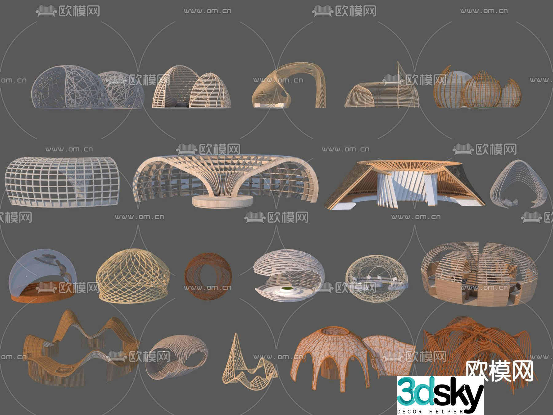 Landscape gallery bamboo art gallery gallery 3d model
