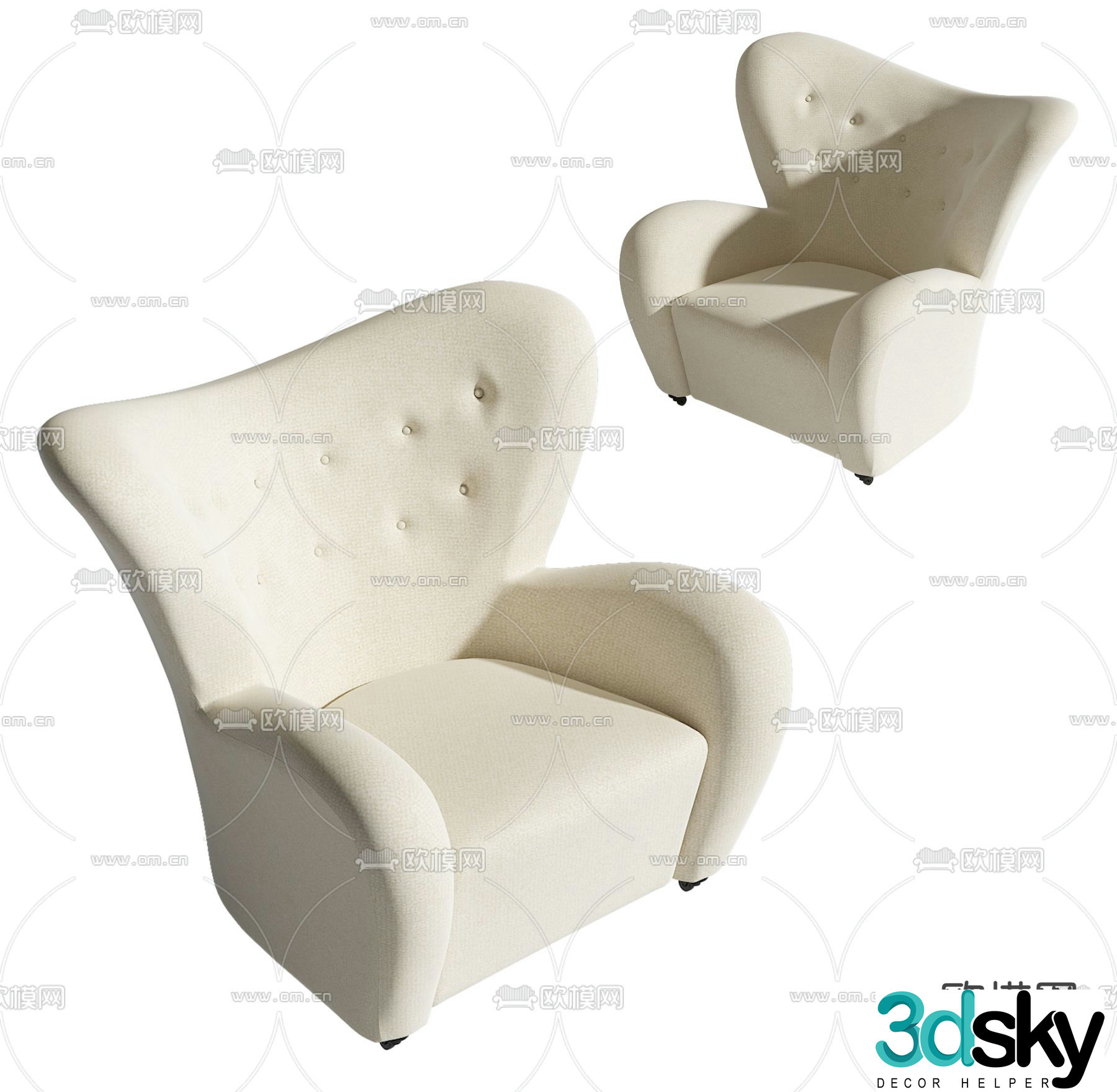 Single sofa 3d model