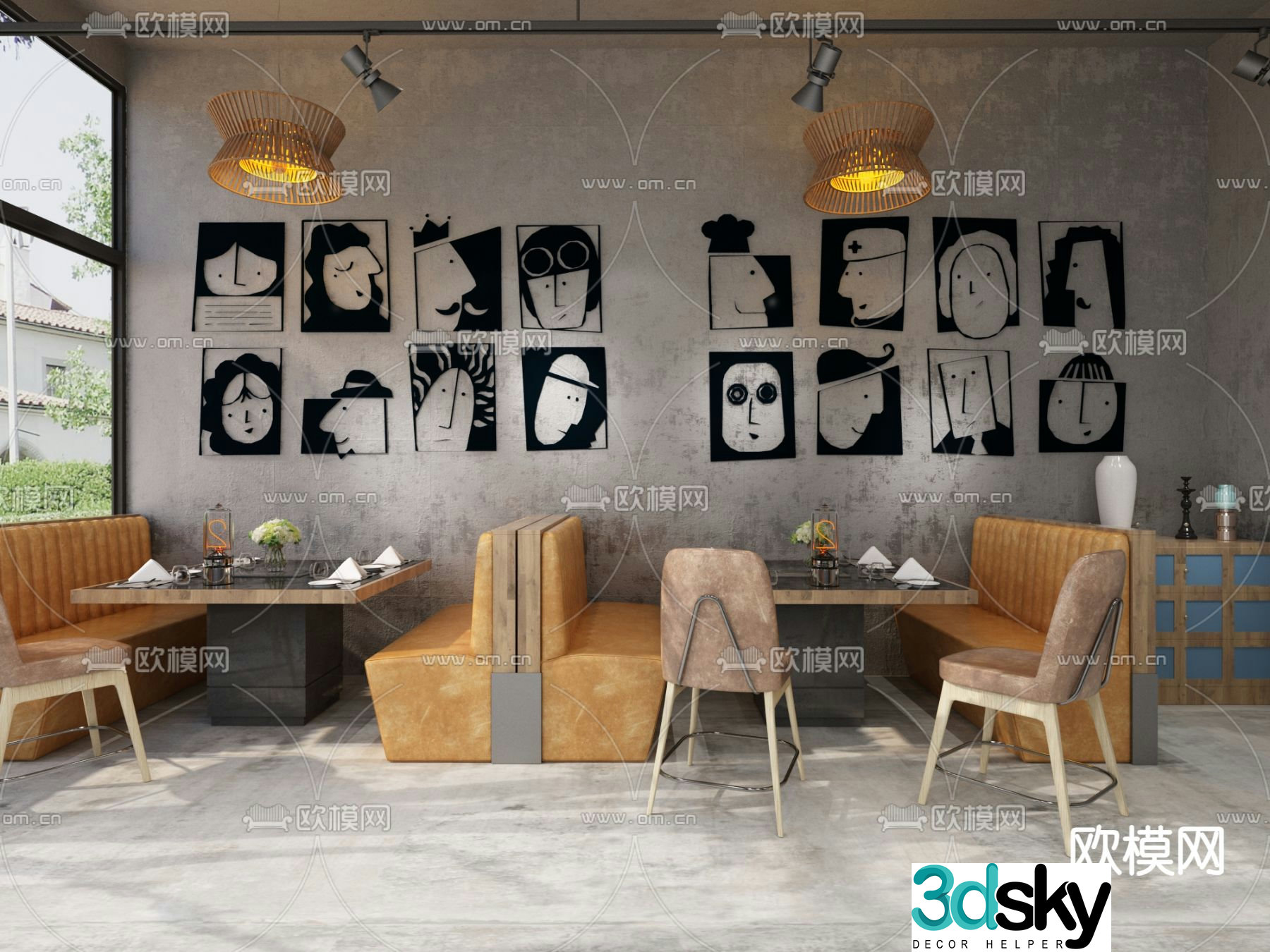 Industrial style hot pot restaurant hot pot restaurant 3d model