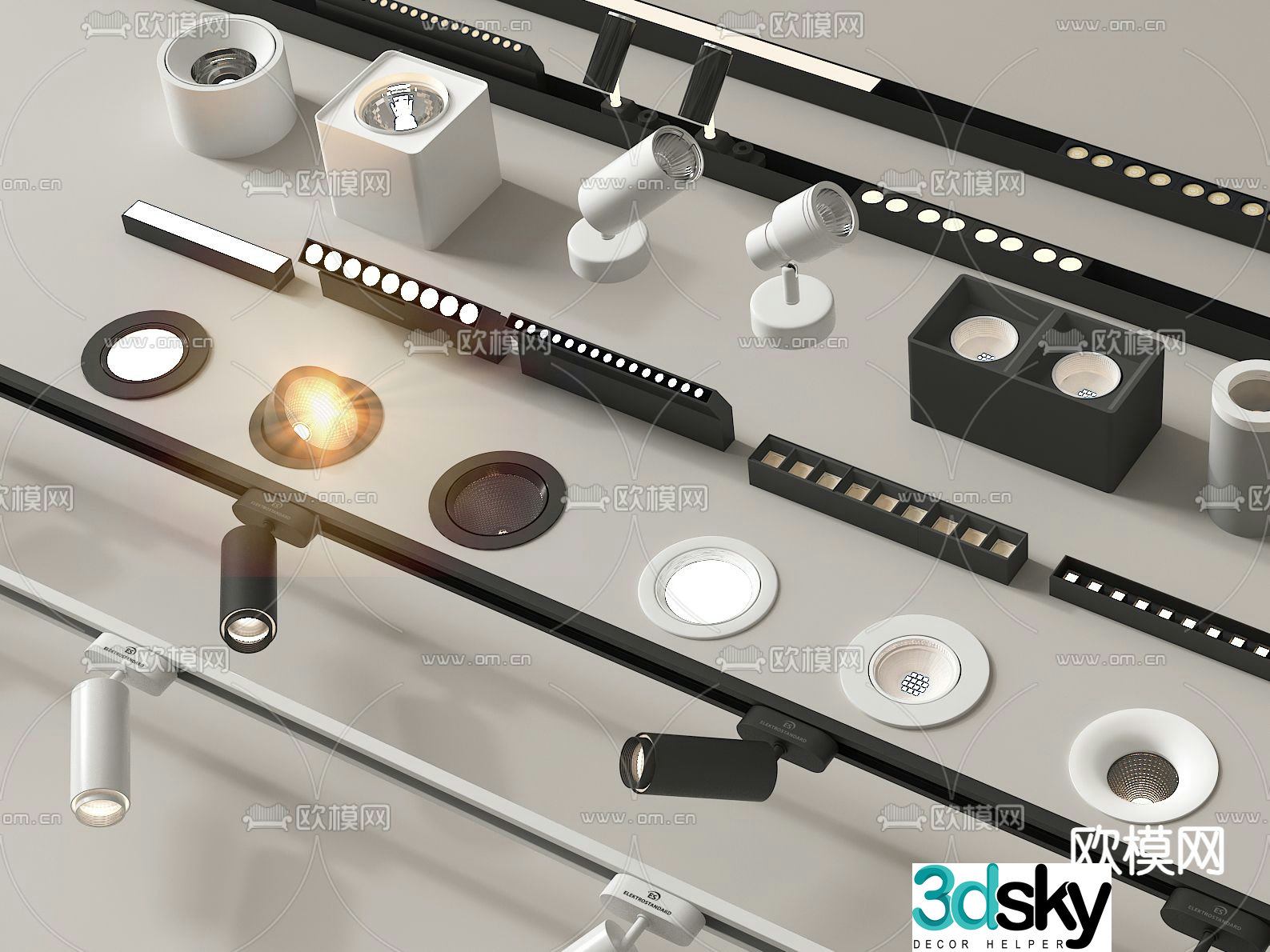 Magnetic light downlight spotlight track light 3d model