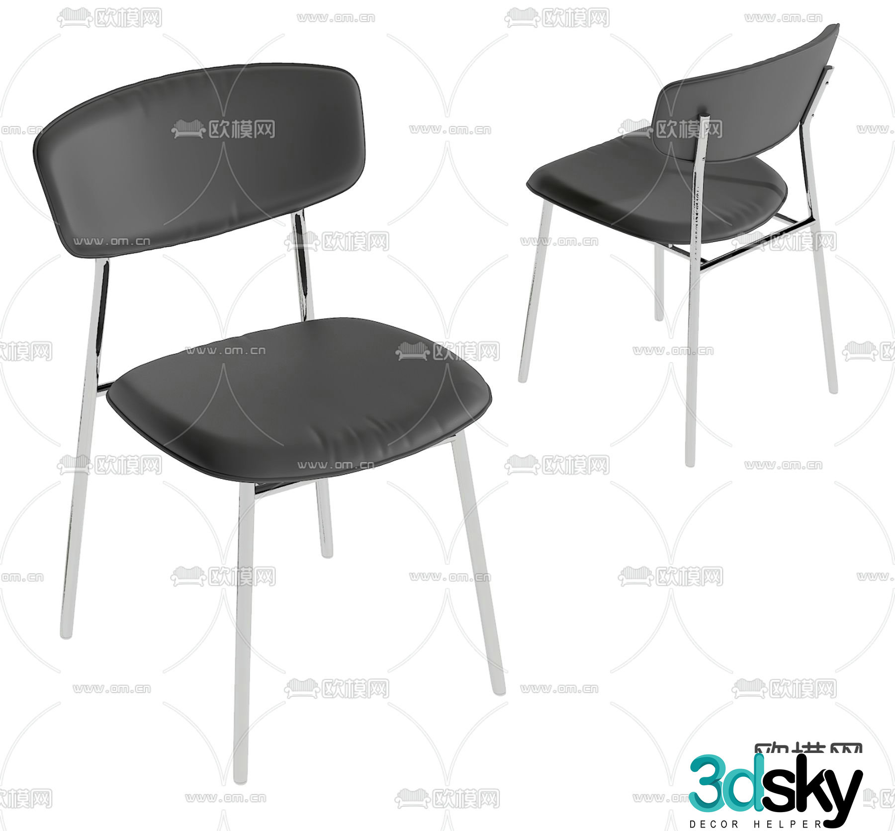 Modern chair dining chair 3d model