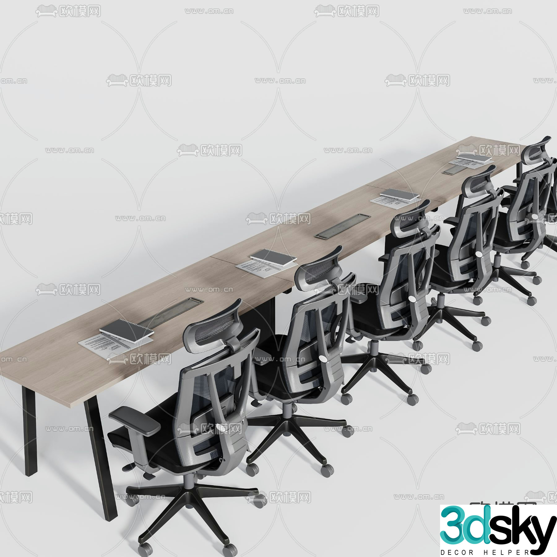Modern office desk and chair 3d model